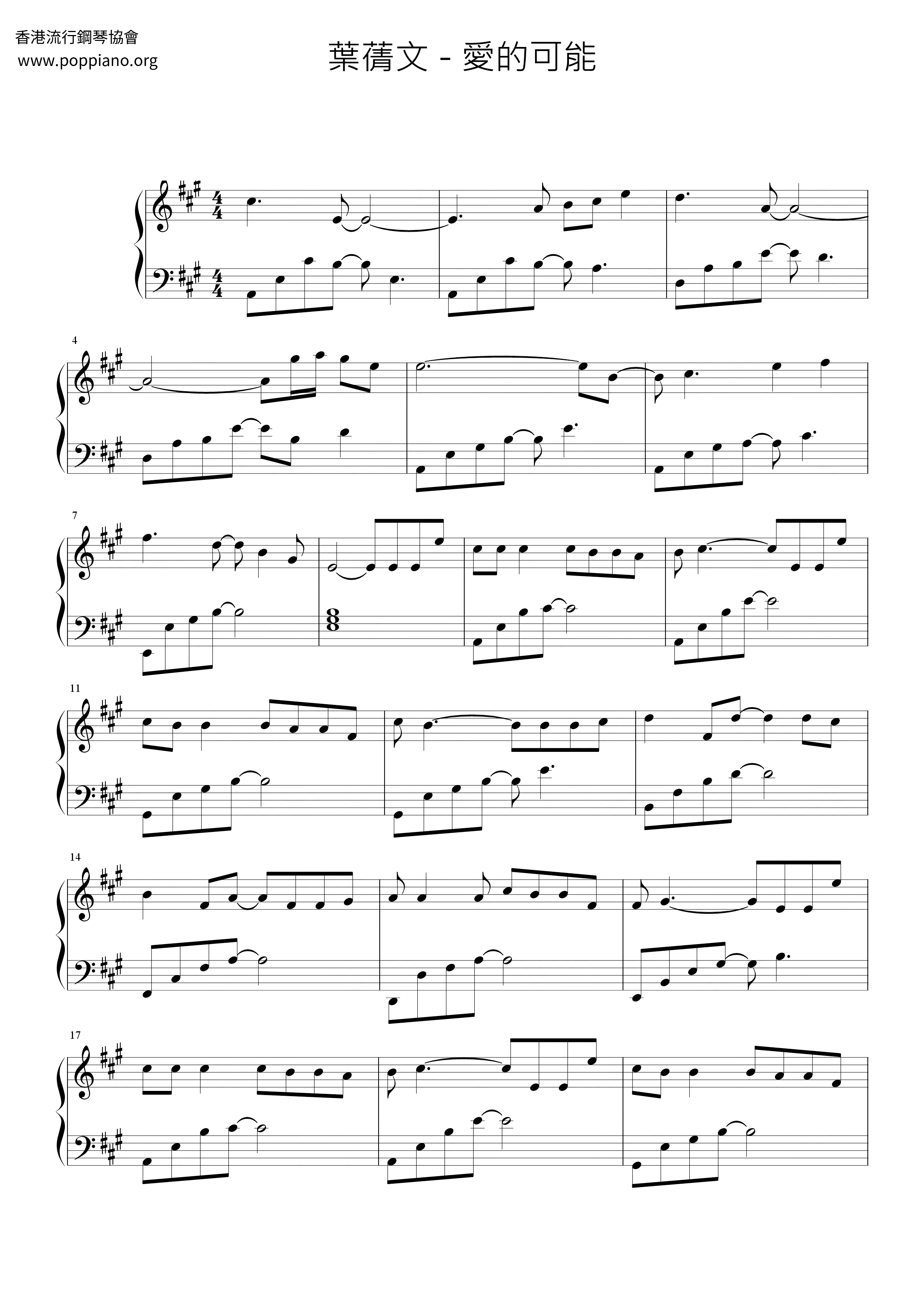 The Possibility Of Love Score