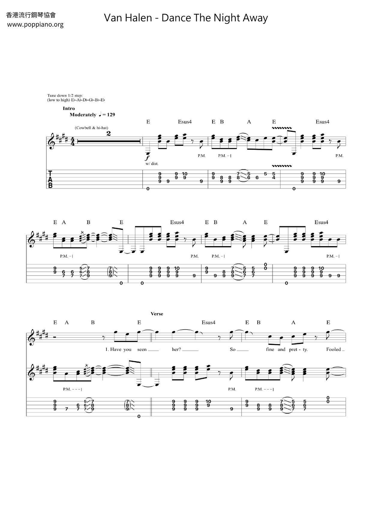 Dance the Night Away Score