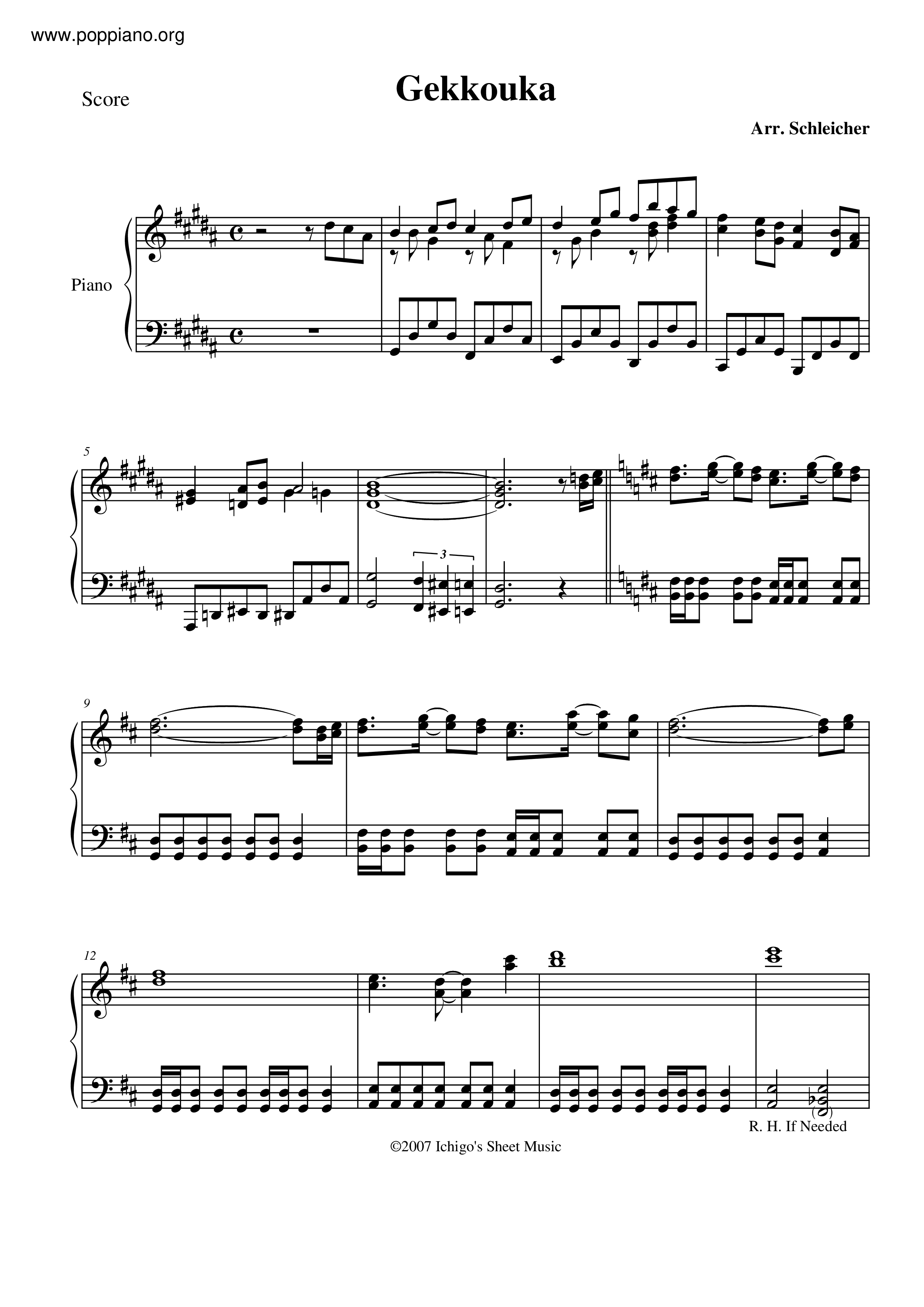 Moonlight Flower Score