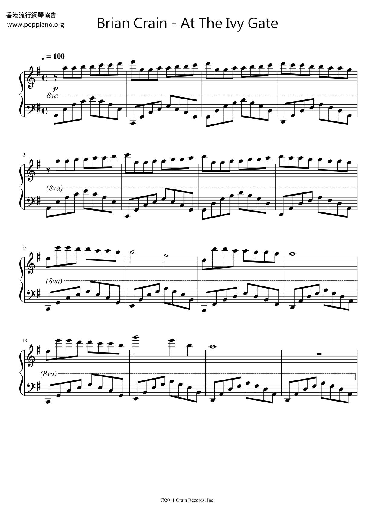 At the Ivy Gate Score