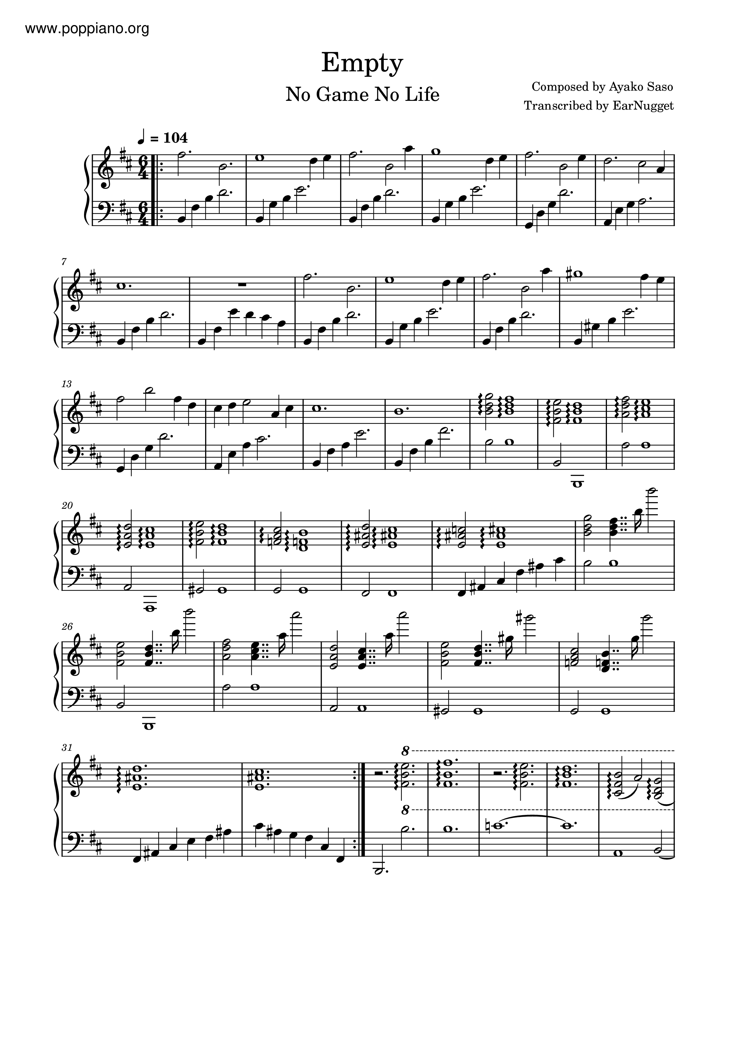 No Game No Life - Empty Score