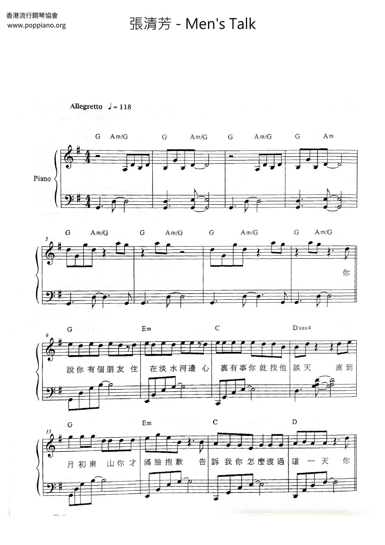 Men's Talk Score