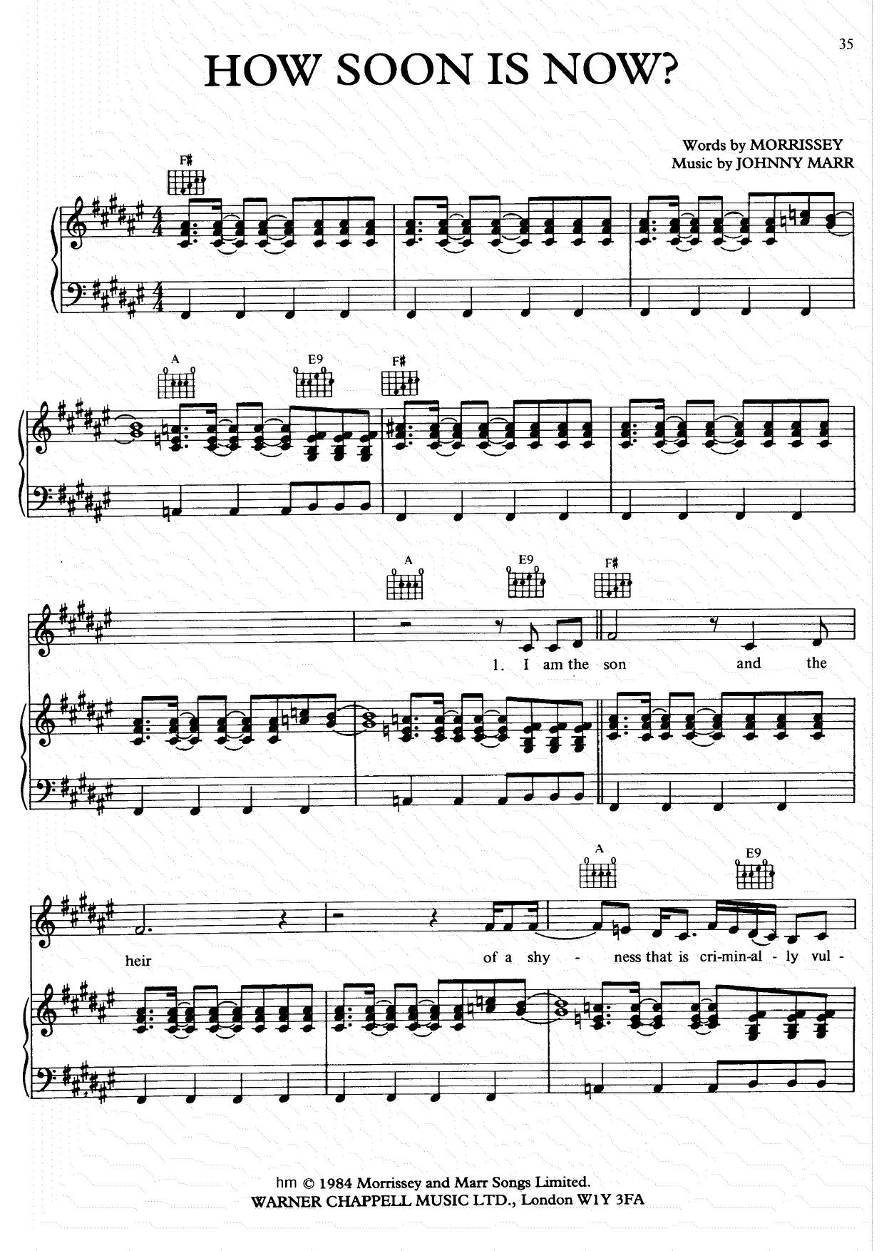 How Soon Is Now? Score