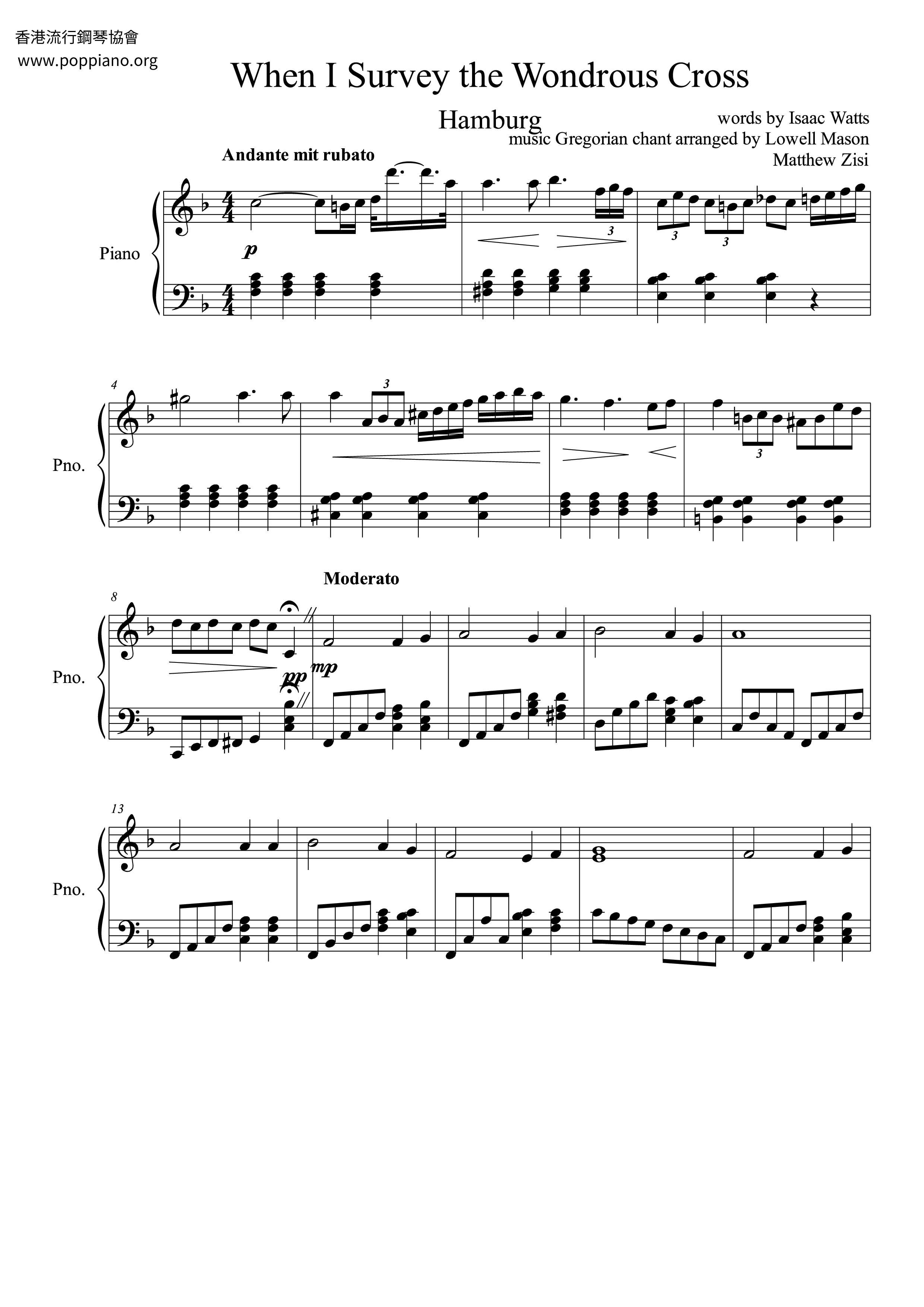 When I Survey The Wondrous Cross Score