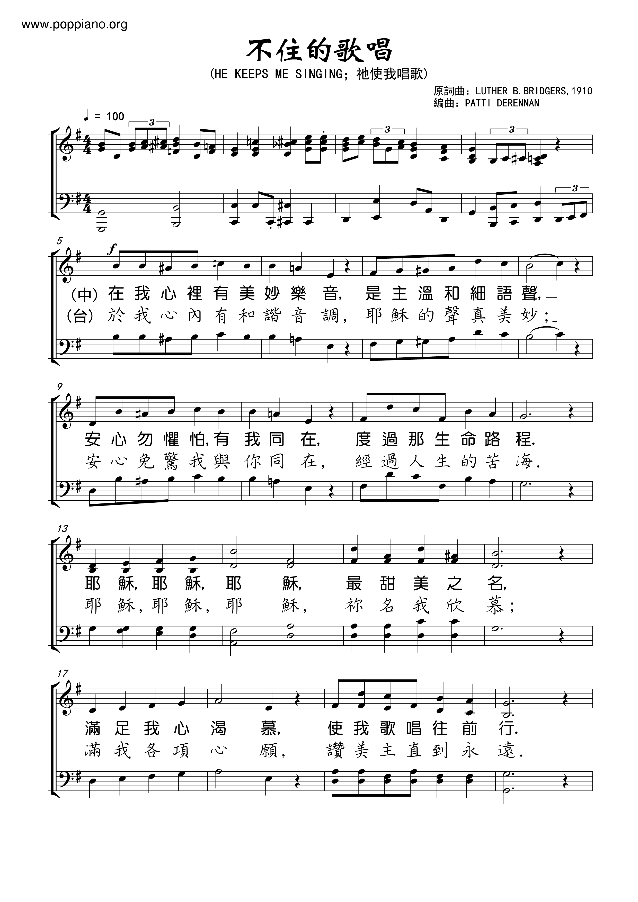 Can't Stop Singing Score