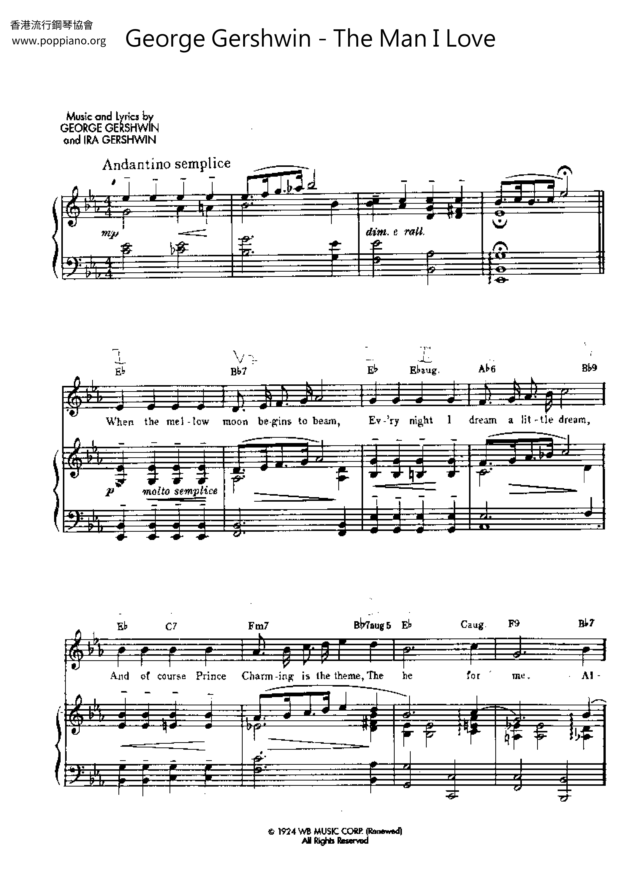 The Man I Love Score