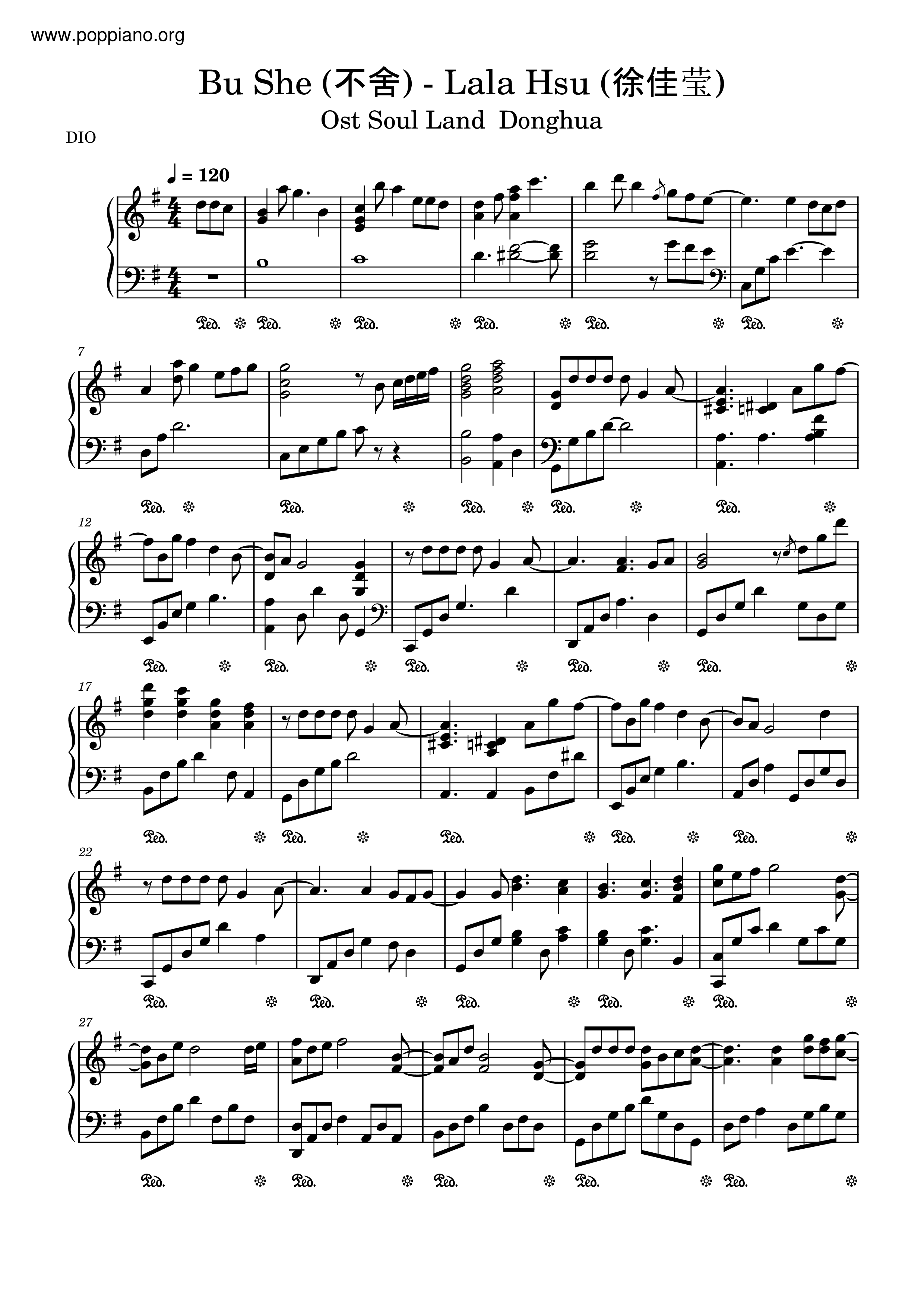Reluctance ("Douluo Continent" Cartoon Ending Song) Score
