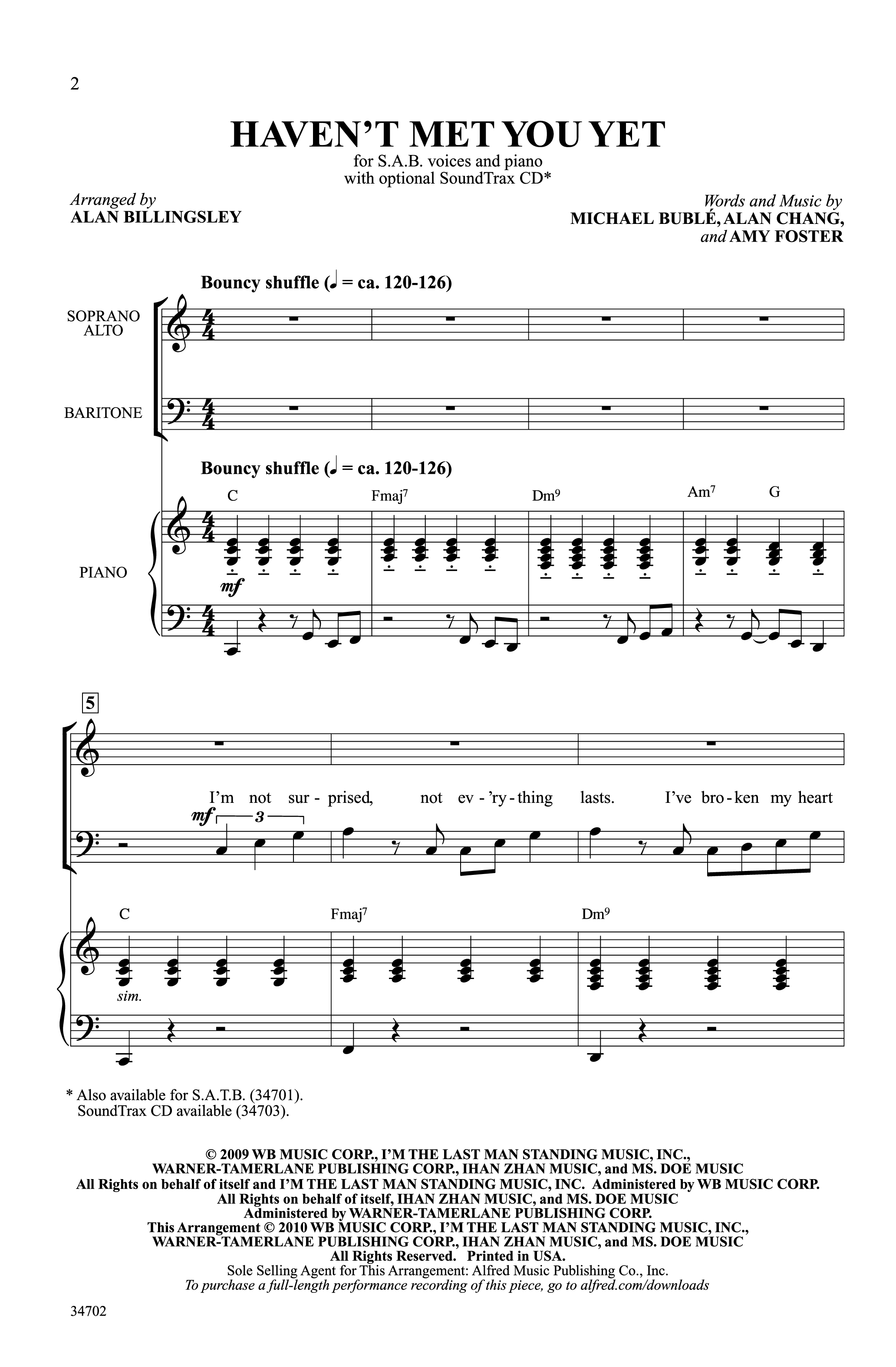 Haven't Met You Yet Score