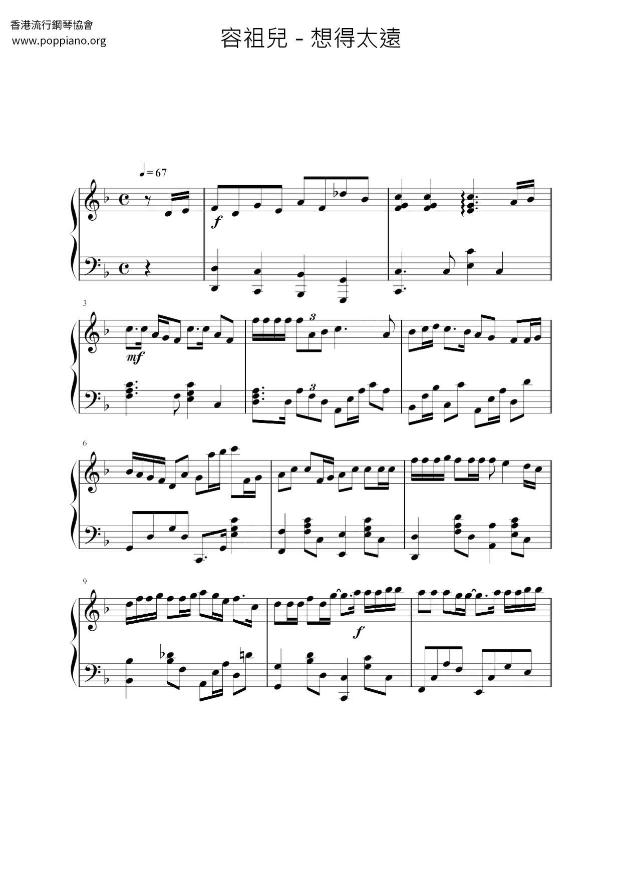 Thinking Too Far Score