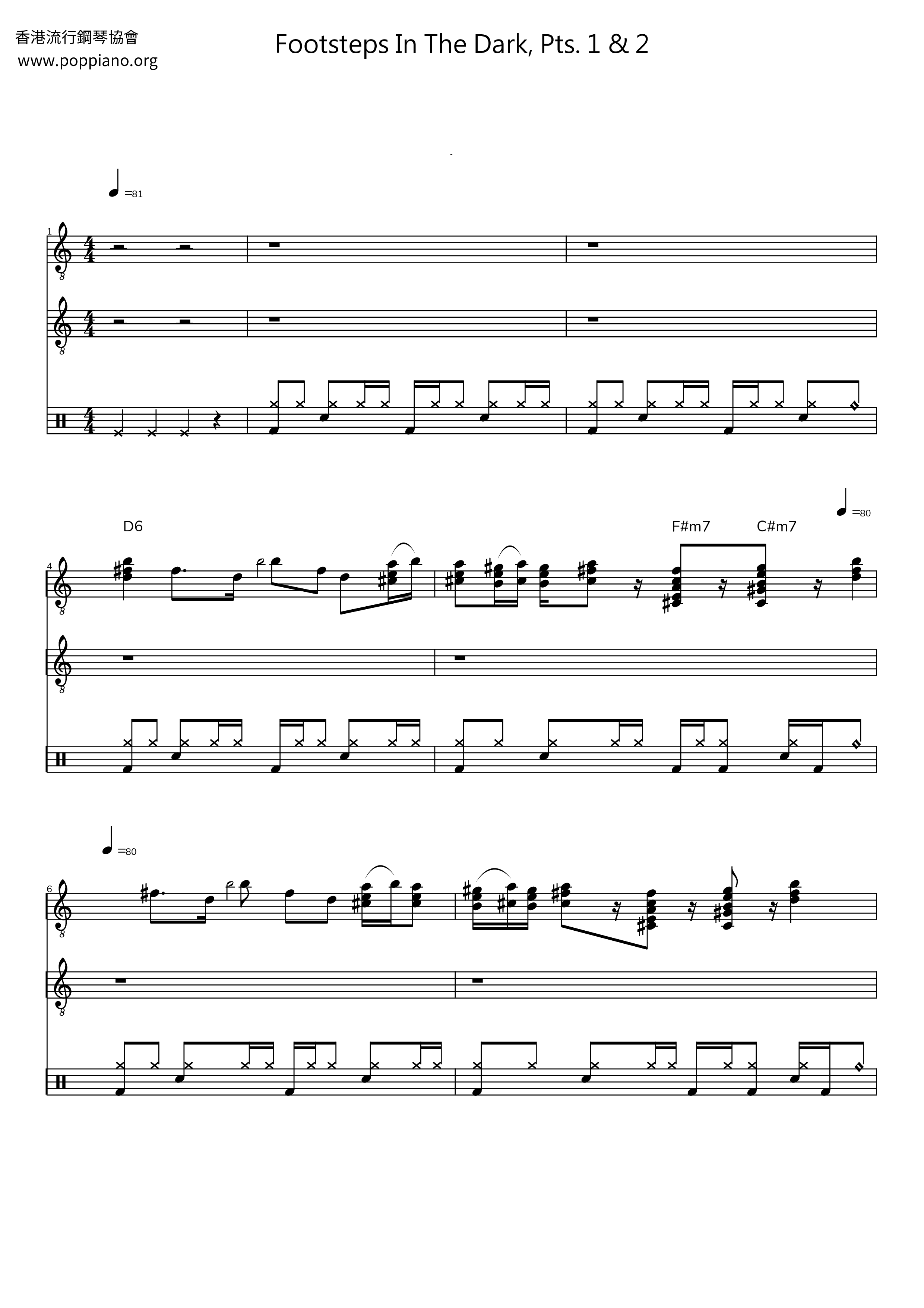 Footsteps in the Dark, Pts. 1 & 2 Score