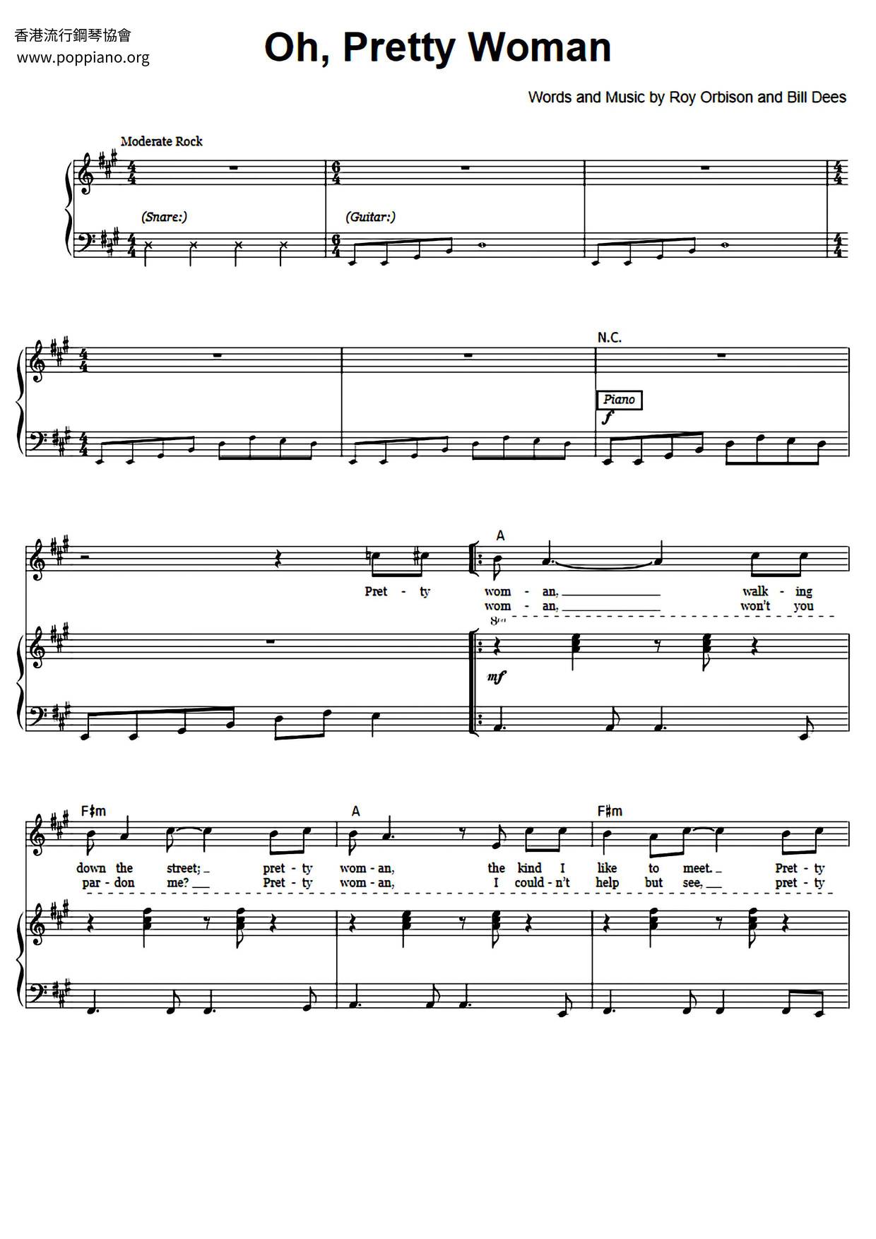 Oh, Pretty Woman Score