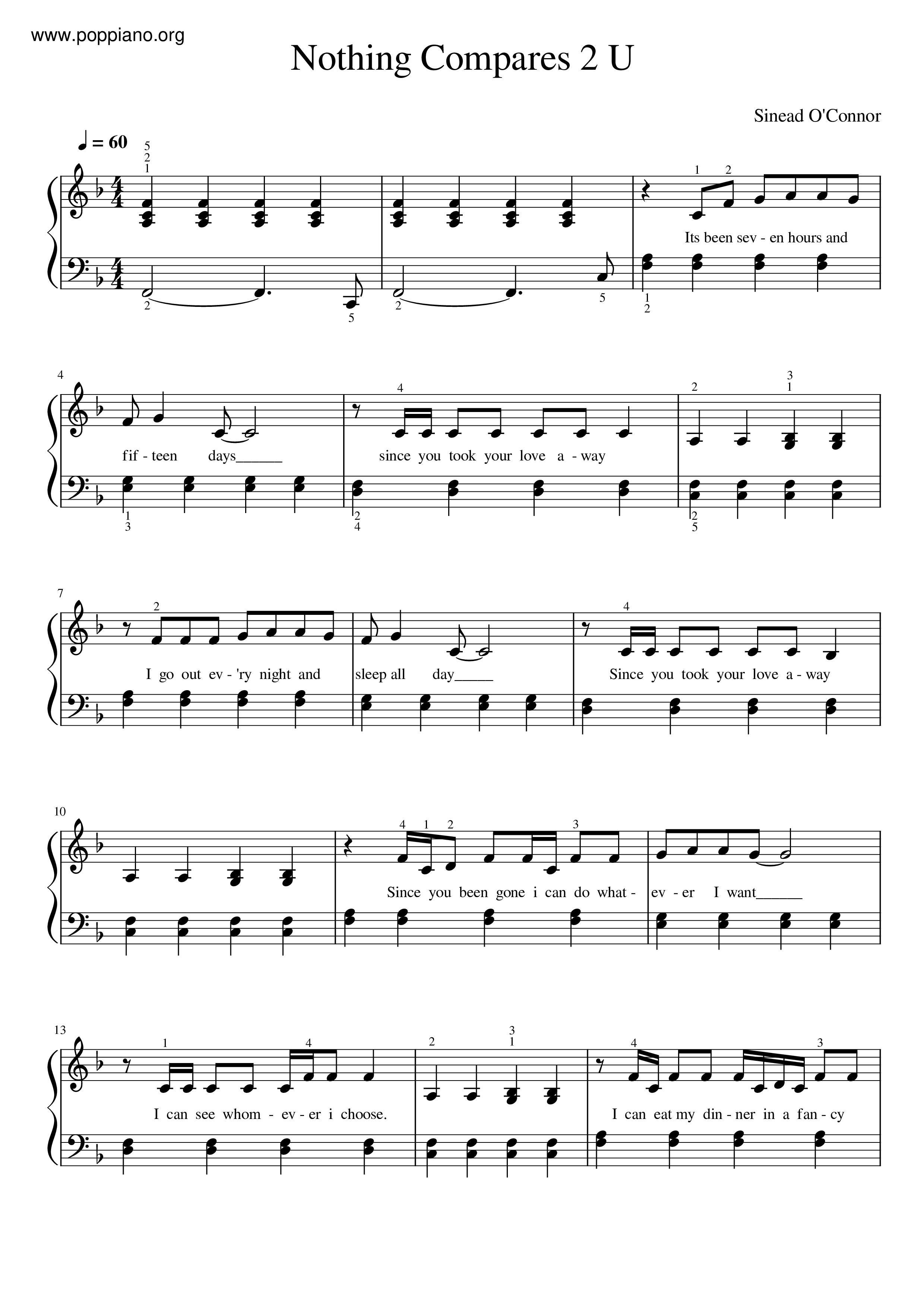 Nothing Compares 2 U Score