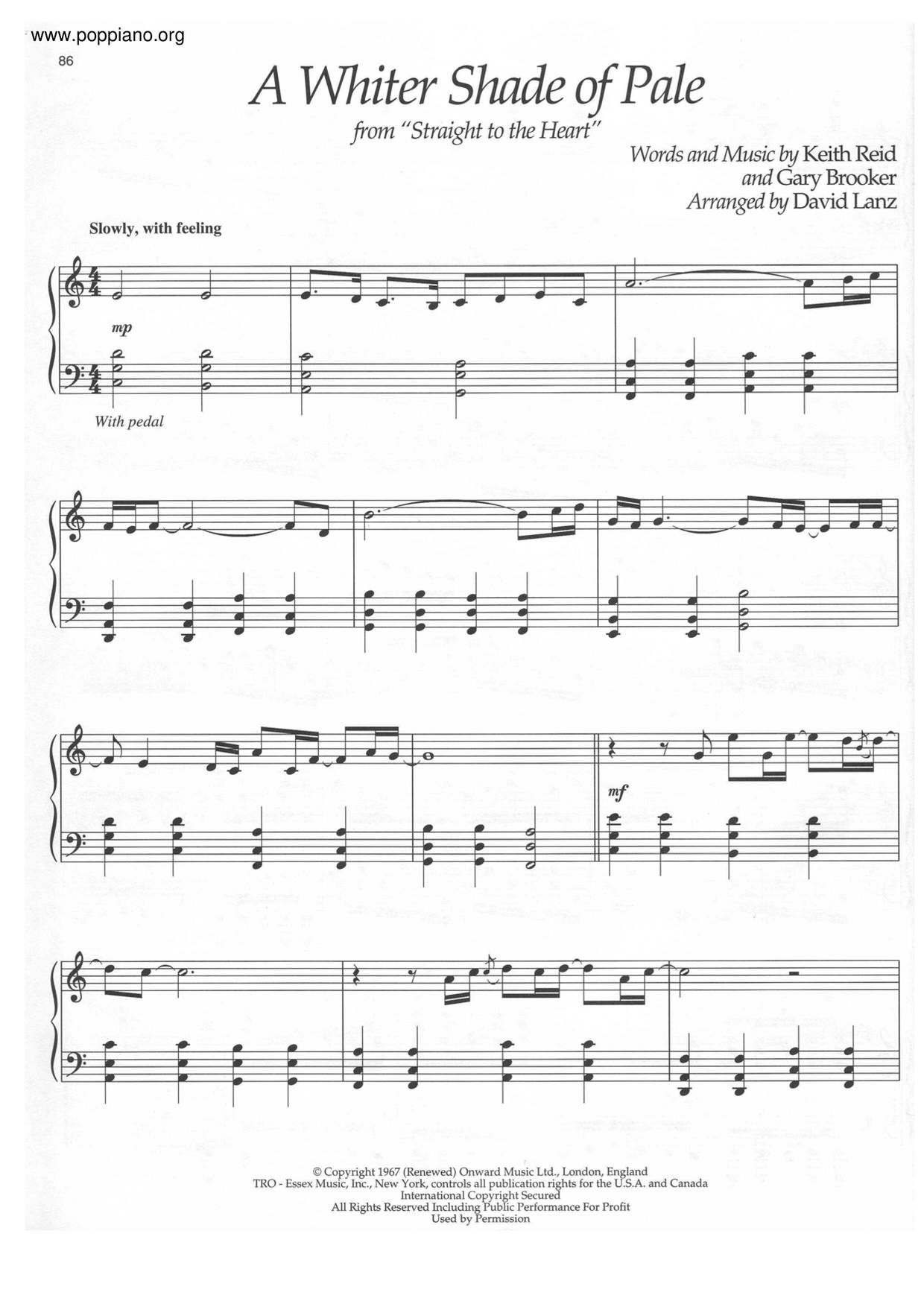 A Whiter Shade Of Pale  Score