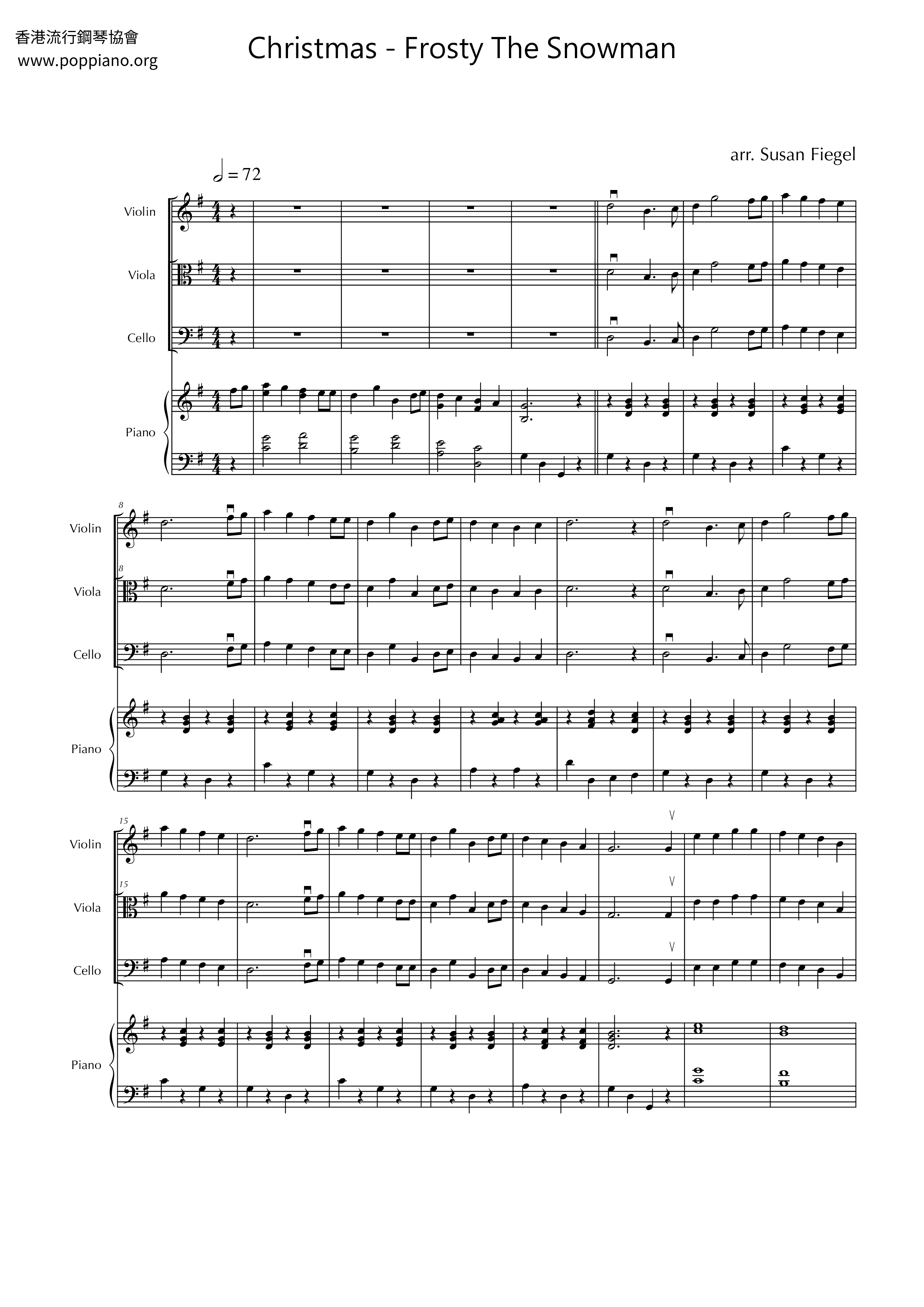 Frosty the Snowman Score