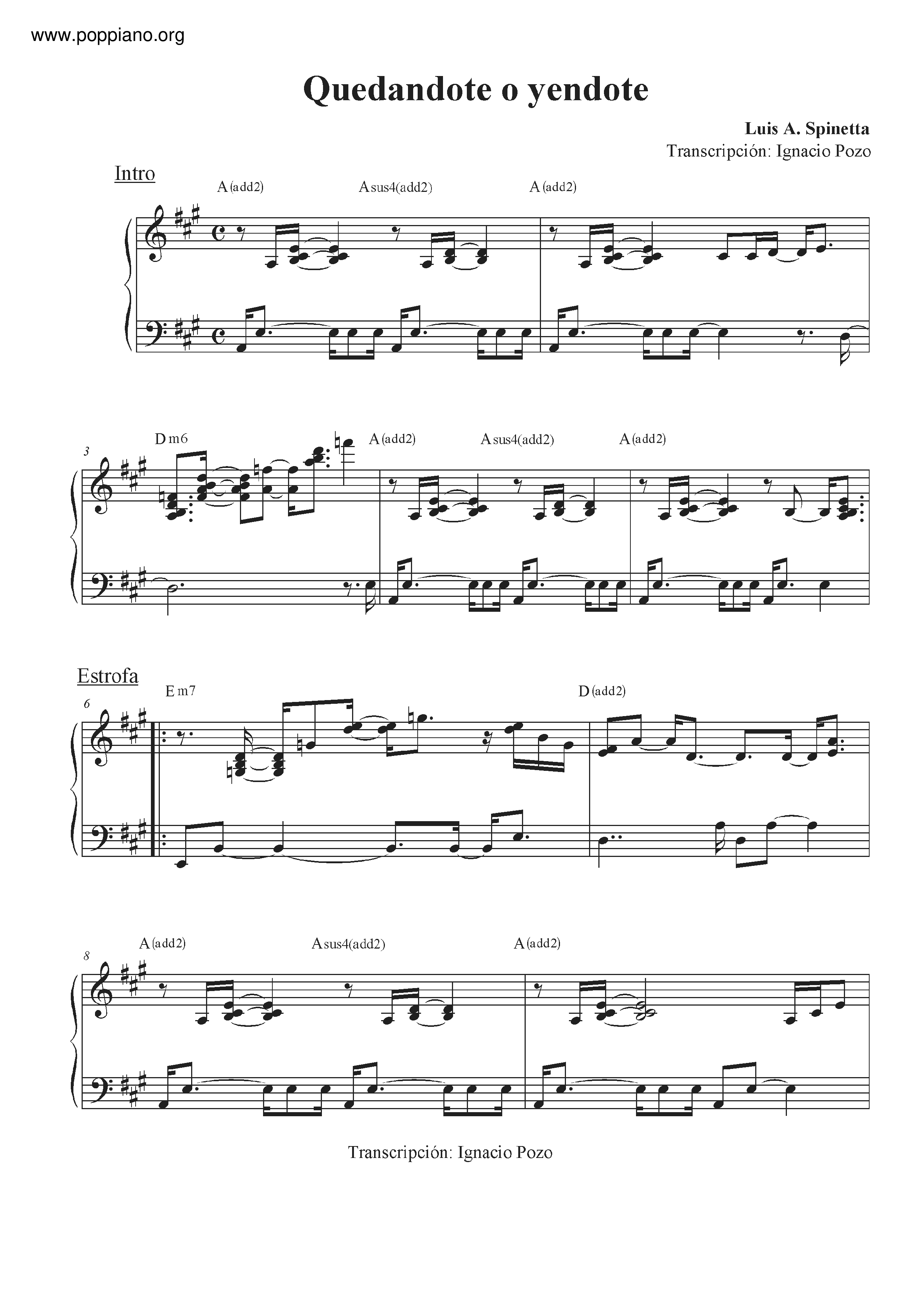 Quedándote o Yéndote Score