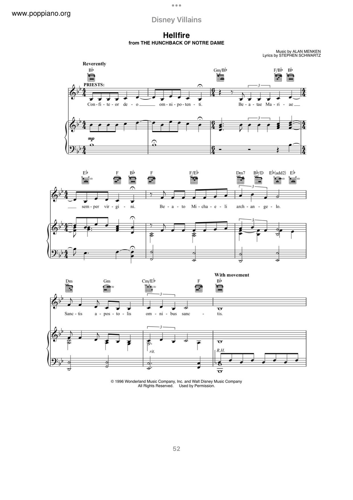 The Hunchback Of Notre Dame - Hellfire Score