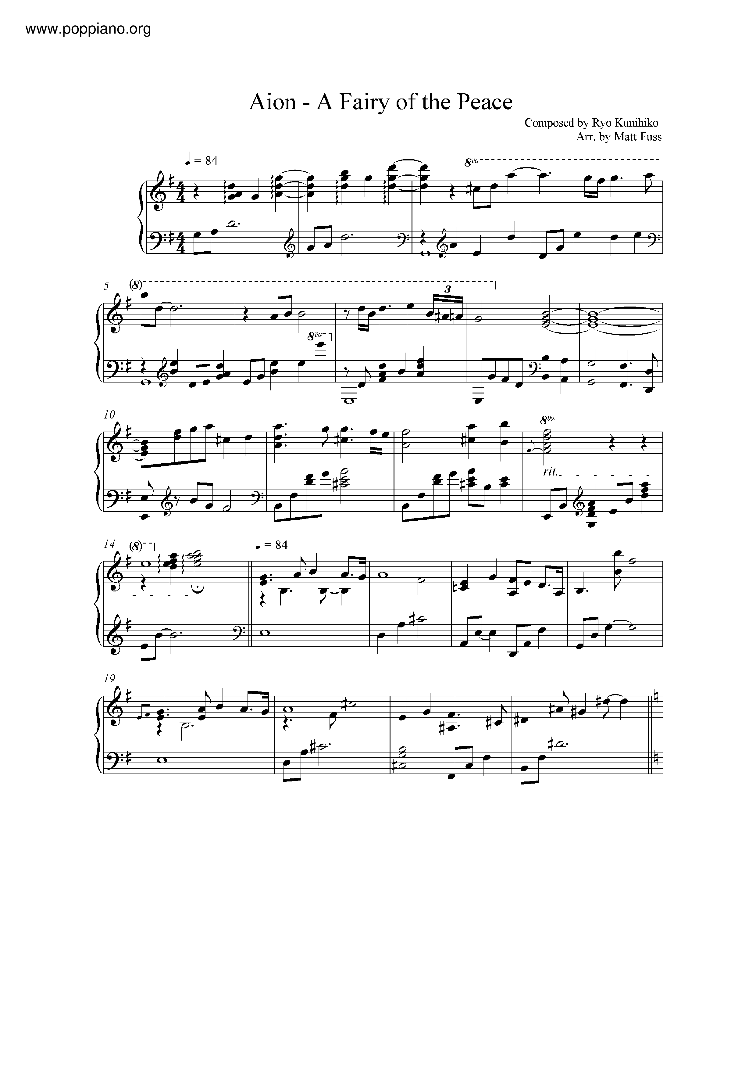 A Fairy Of The Peace Score