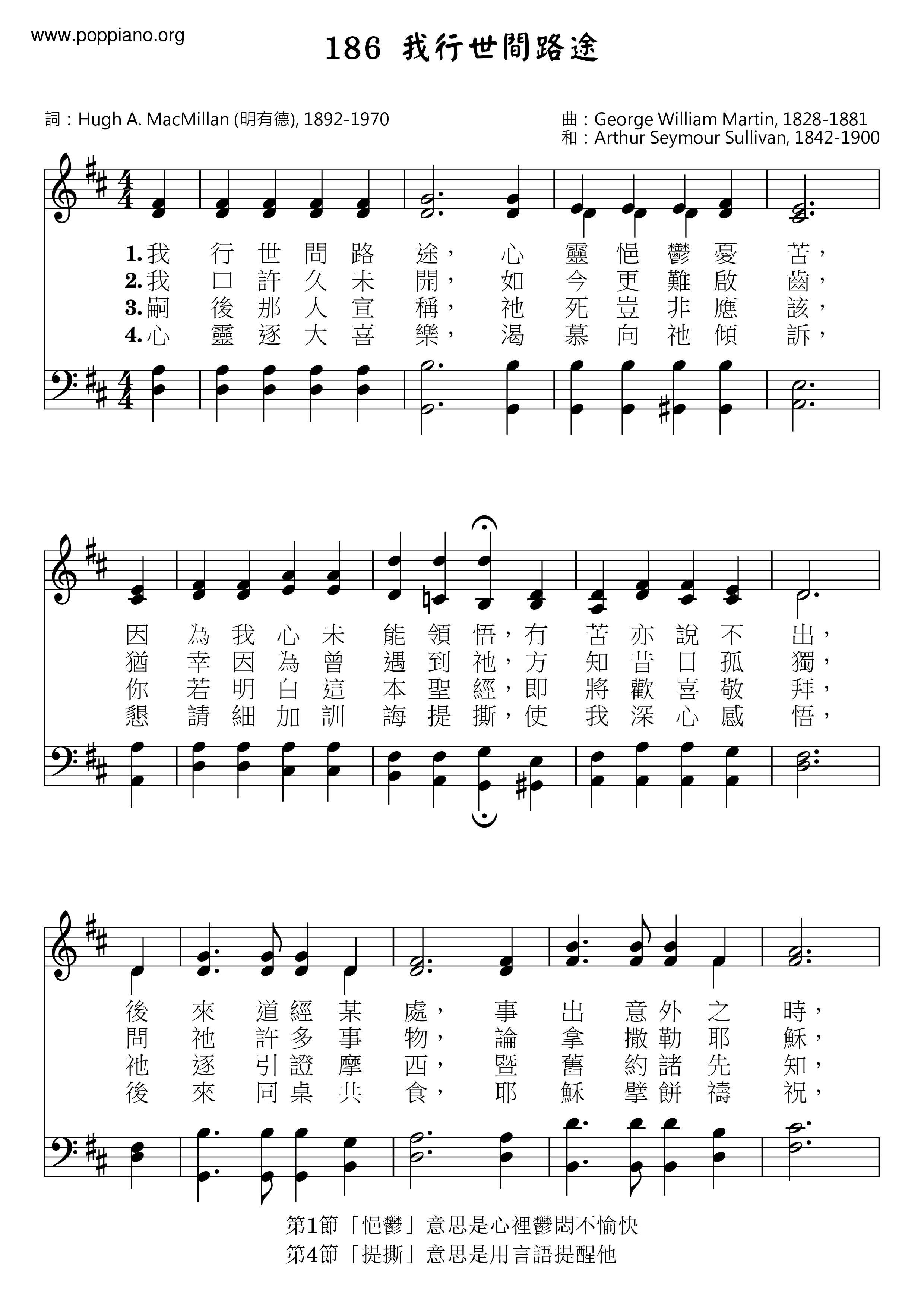 I Walk The Way Of The World Score