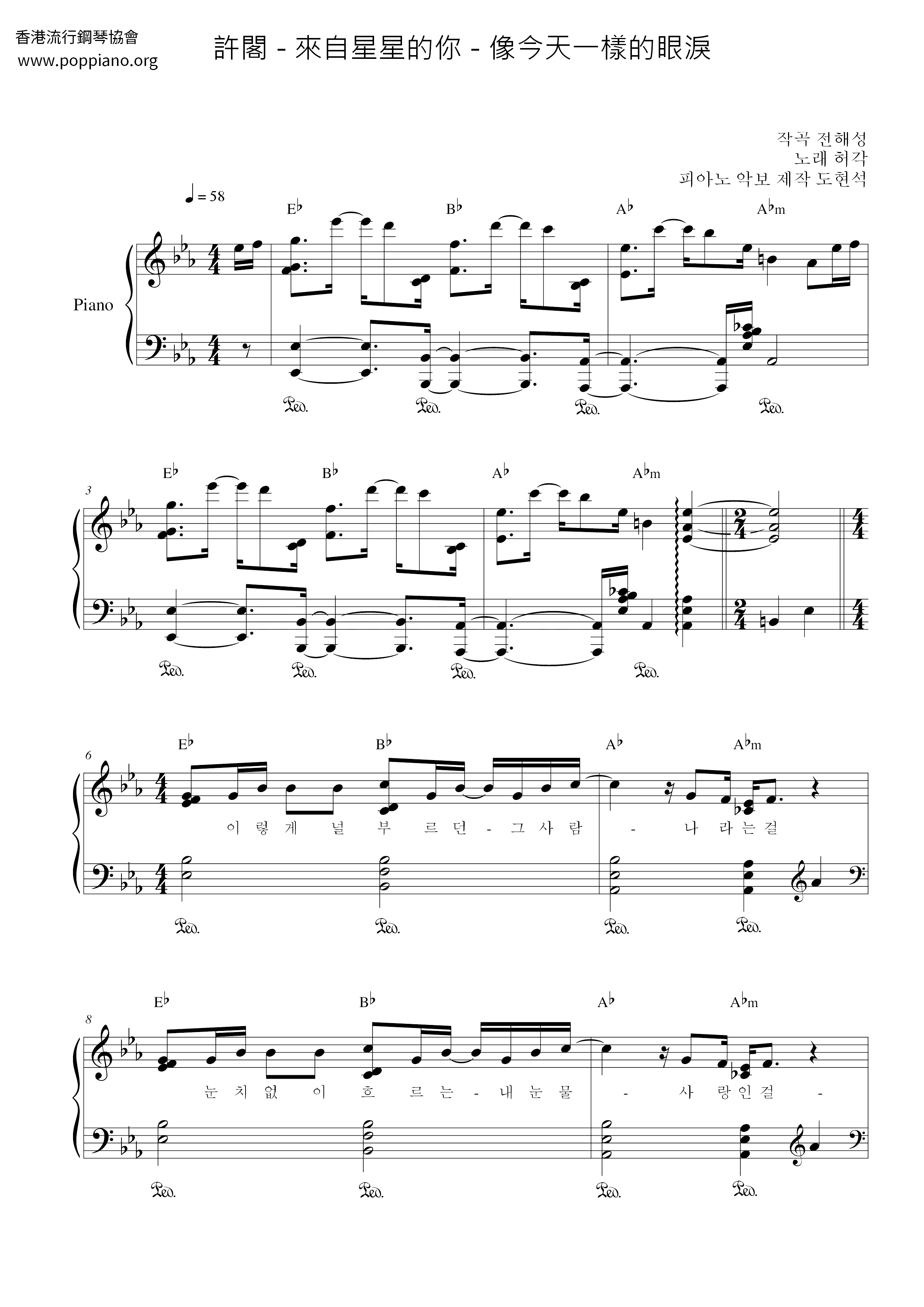 You From The Stars - Tears Like Today Score