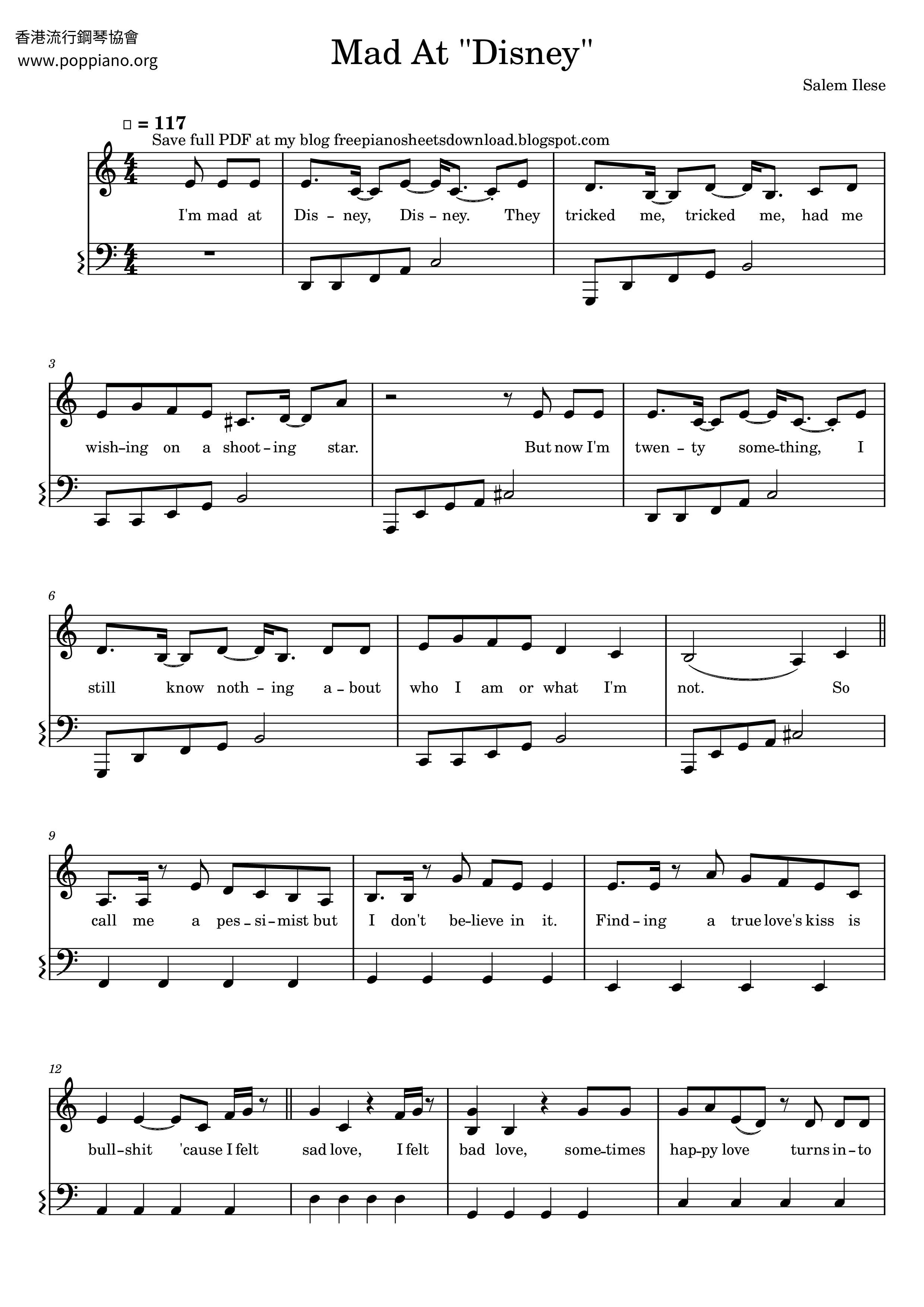 Mad At Disney Score