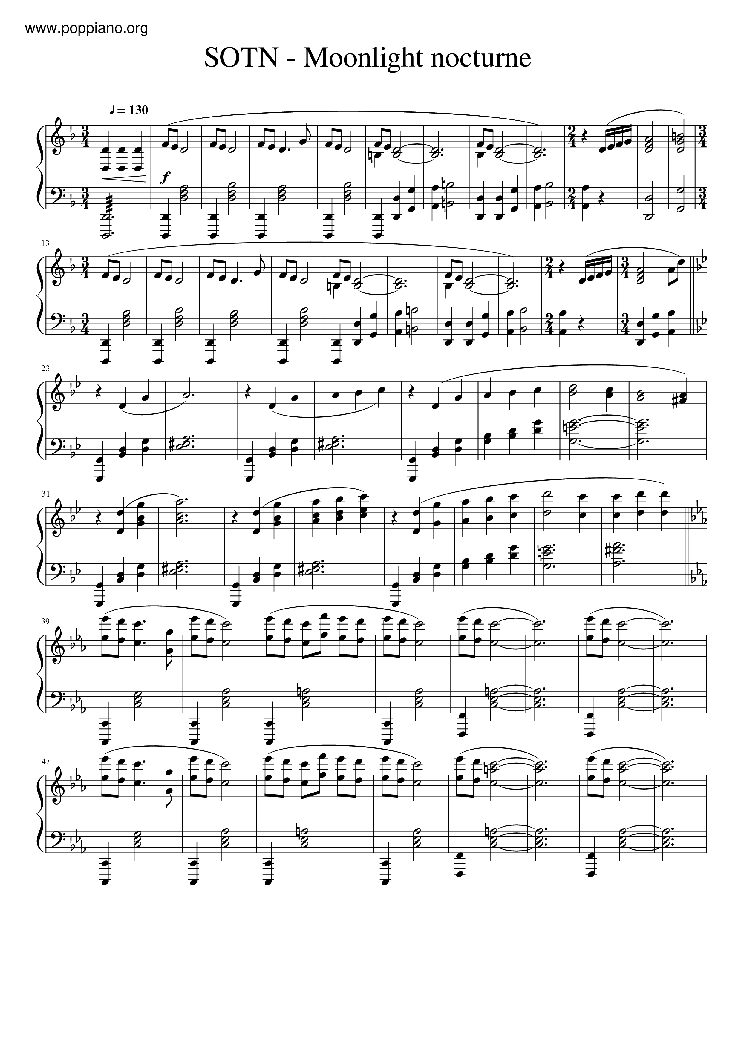Moonlight Nocturne Score