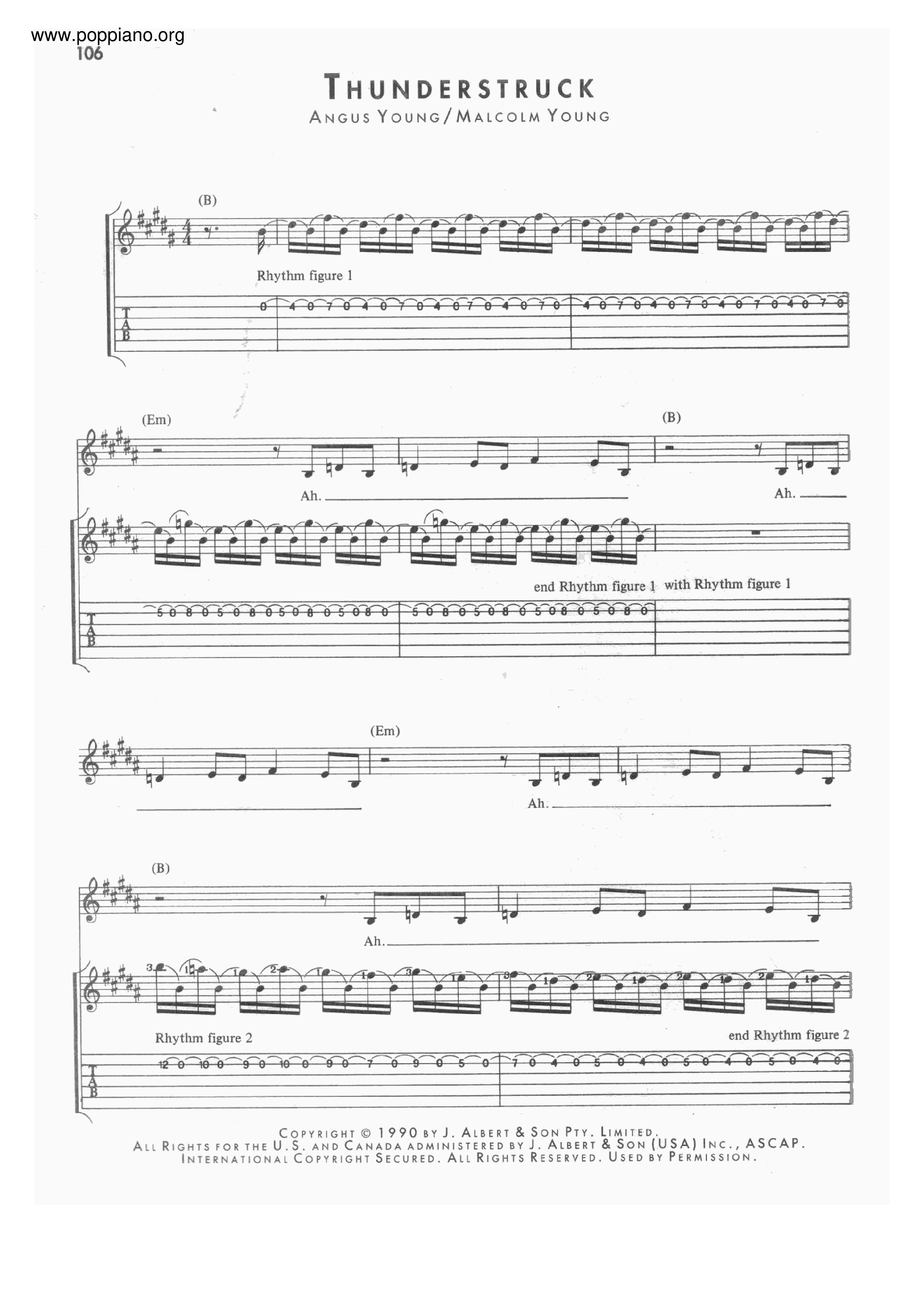 Thunderstruck Score