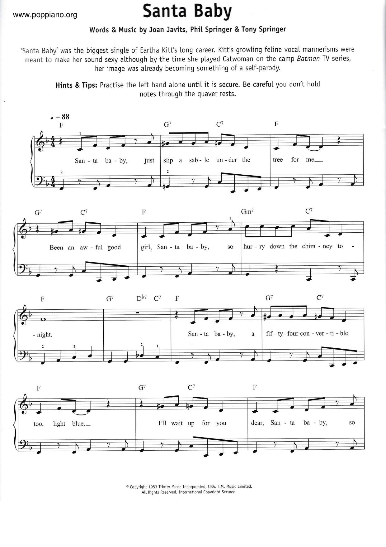 Santa Baby Score