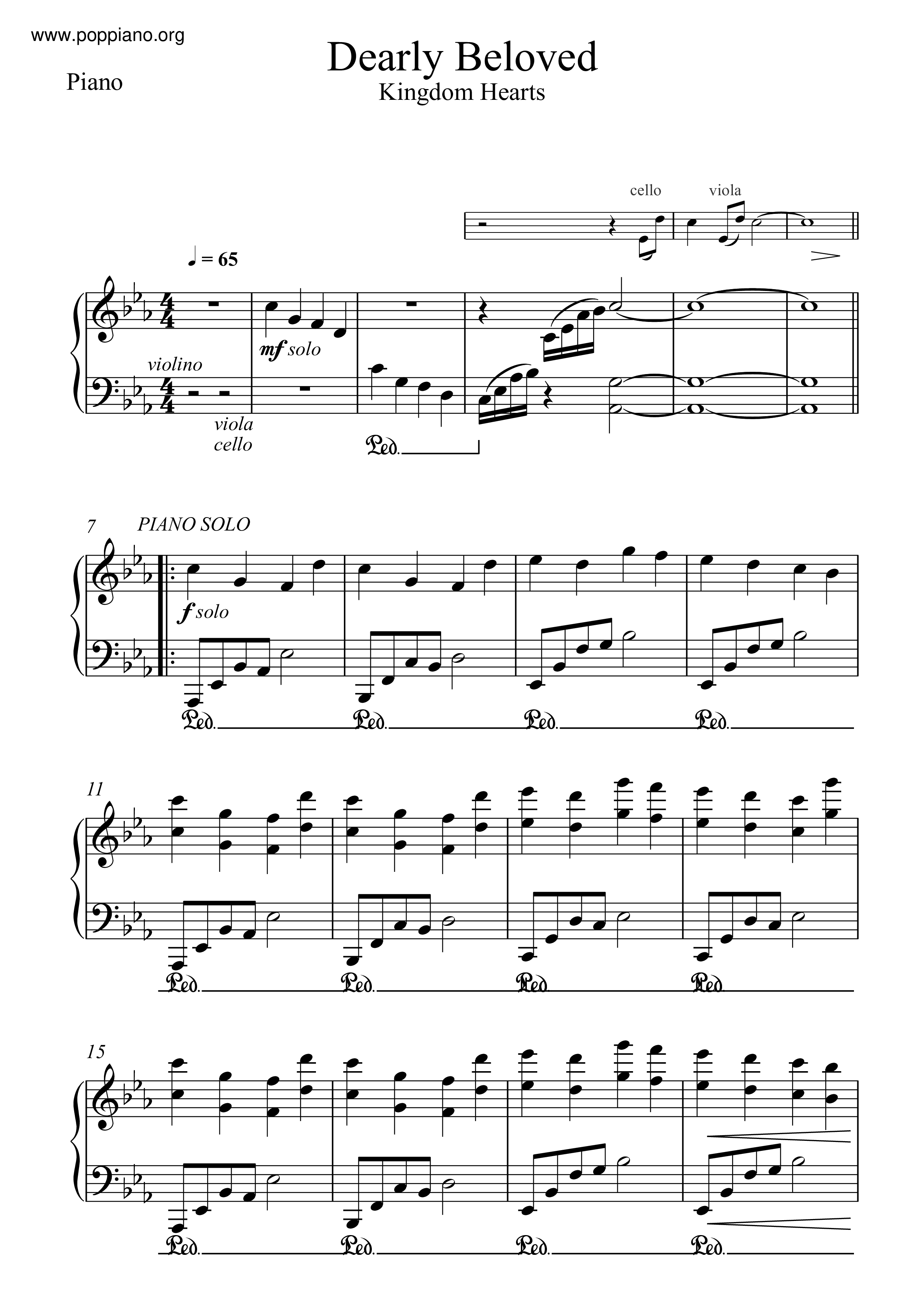Dearly Beloved Score