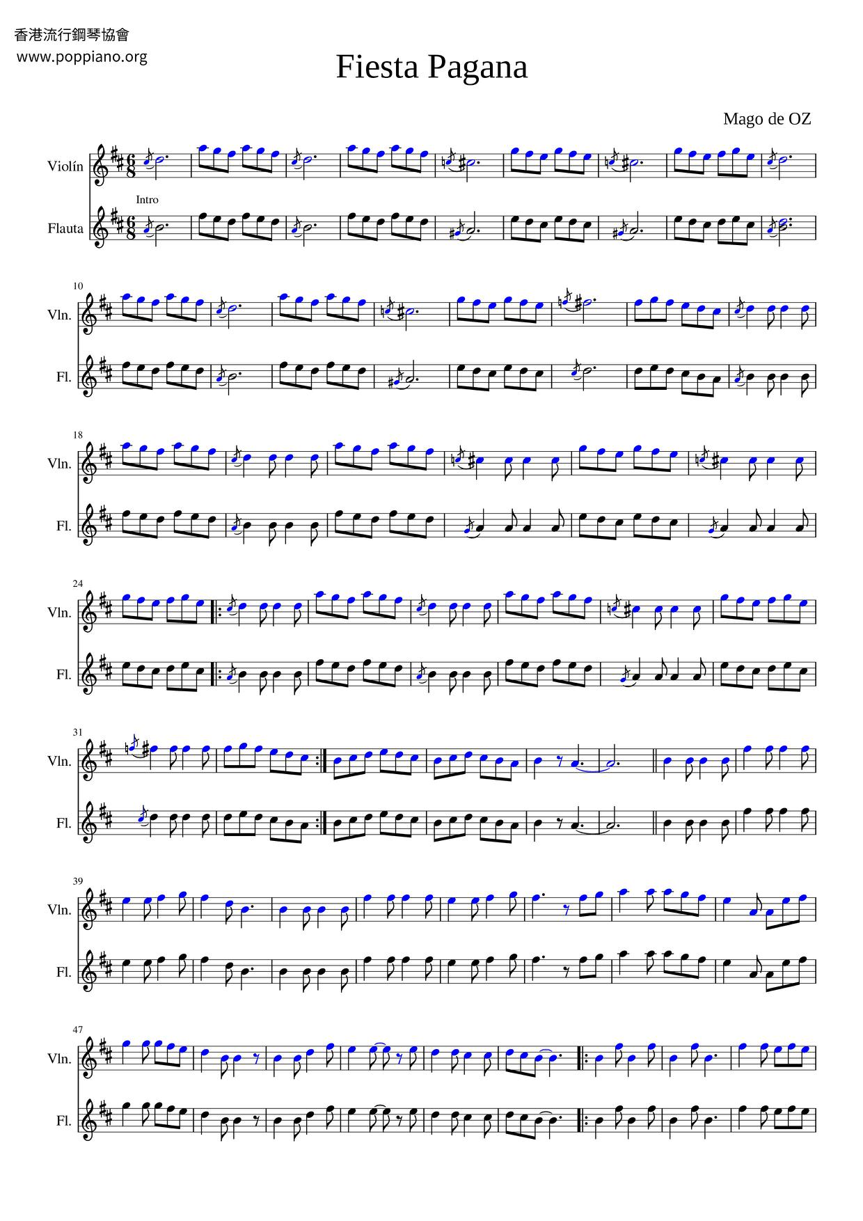 Fiesta Pagana Score