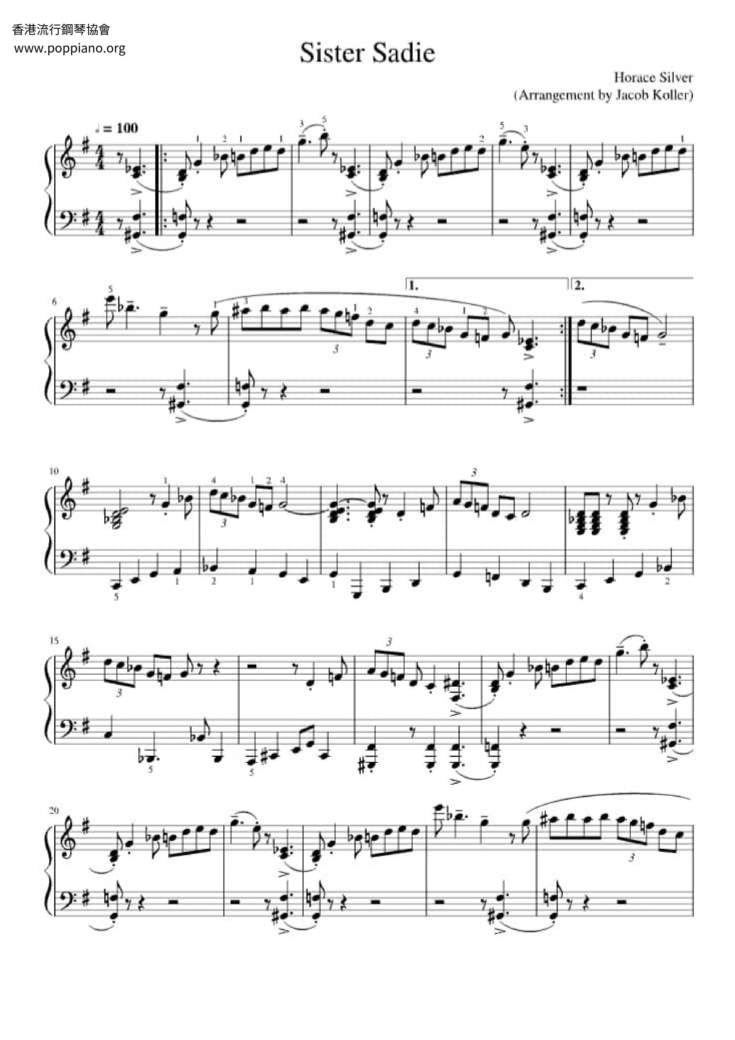 Sister Sadie Score