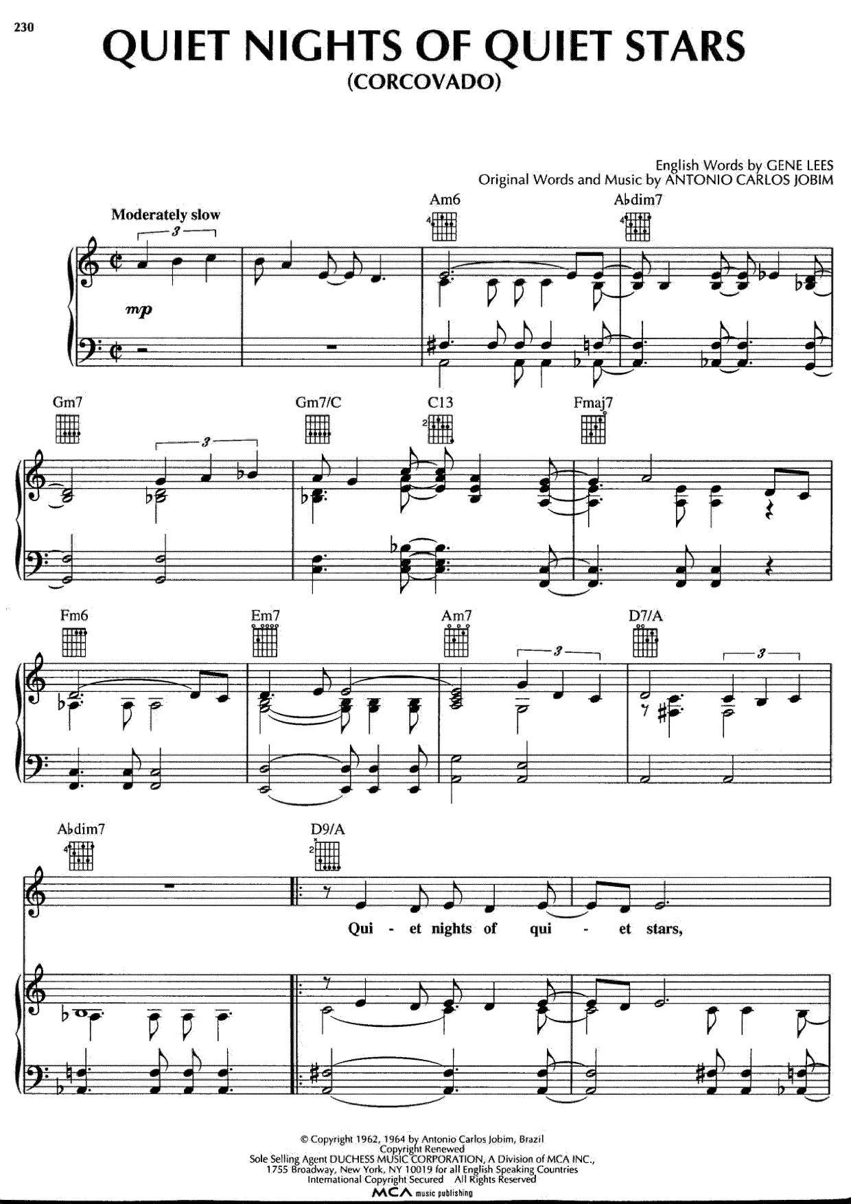 Quiet Nights Of Quiet Stars Score
