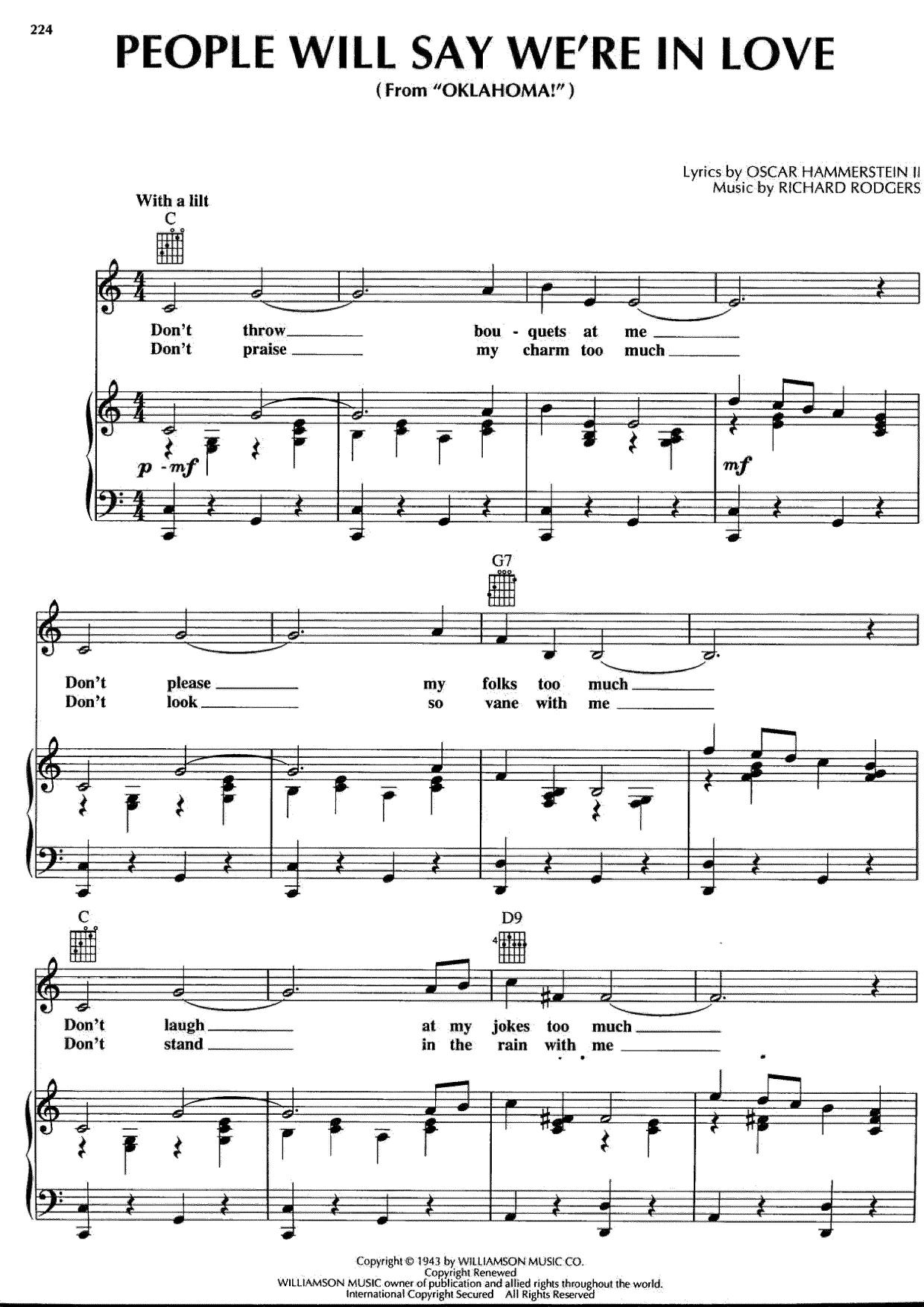 People Will Say We're In Love Score