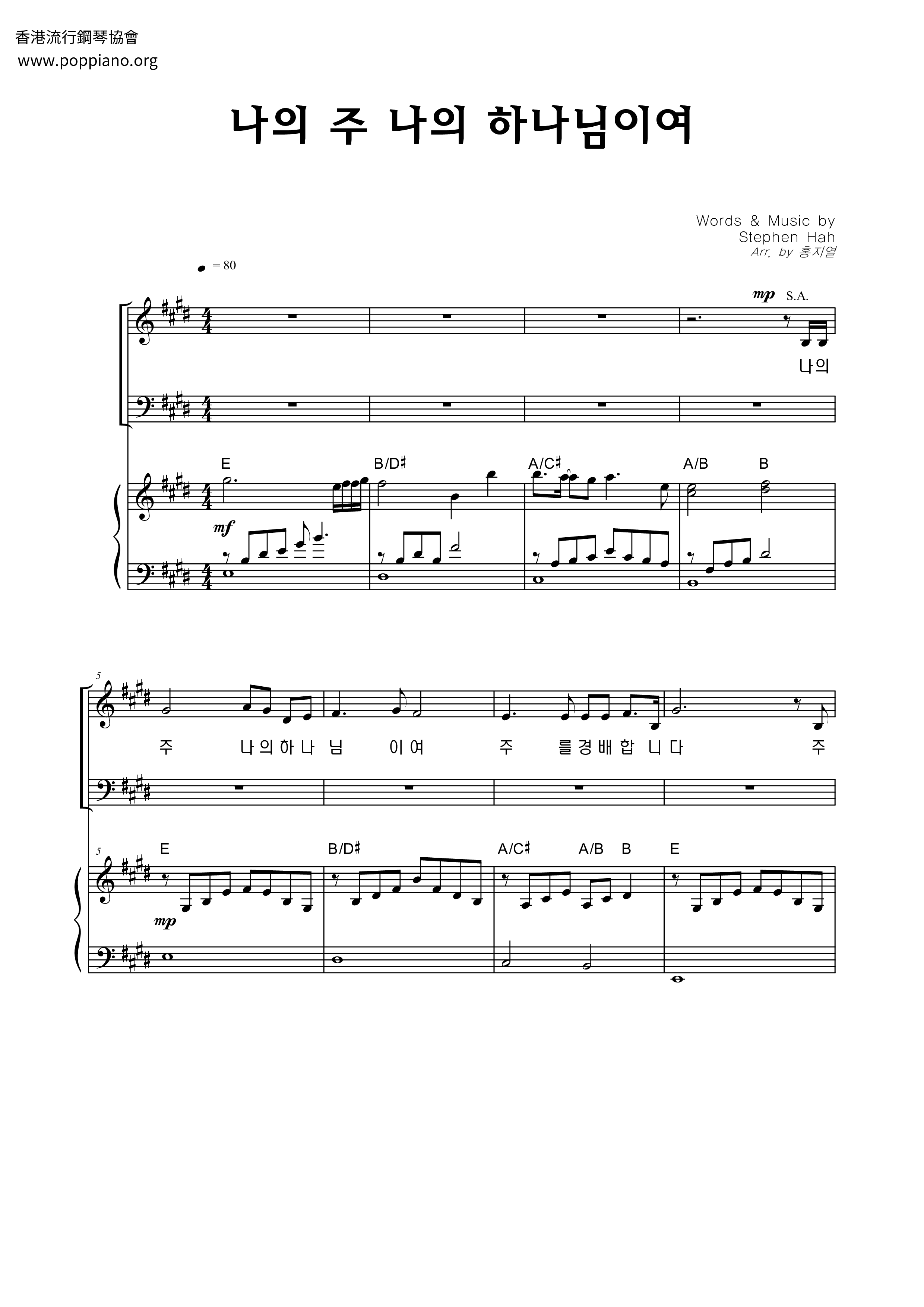 My Lord And My God Score