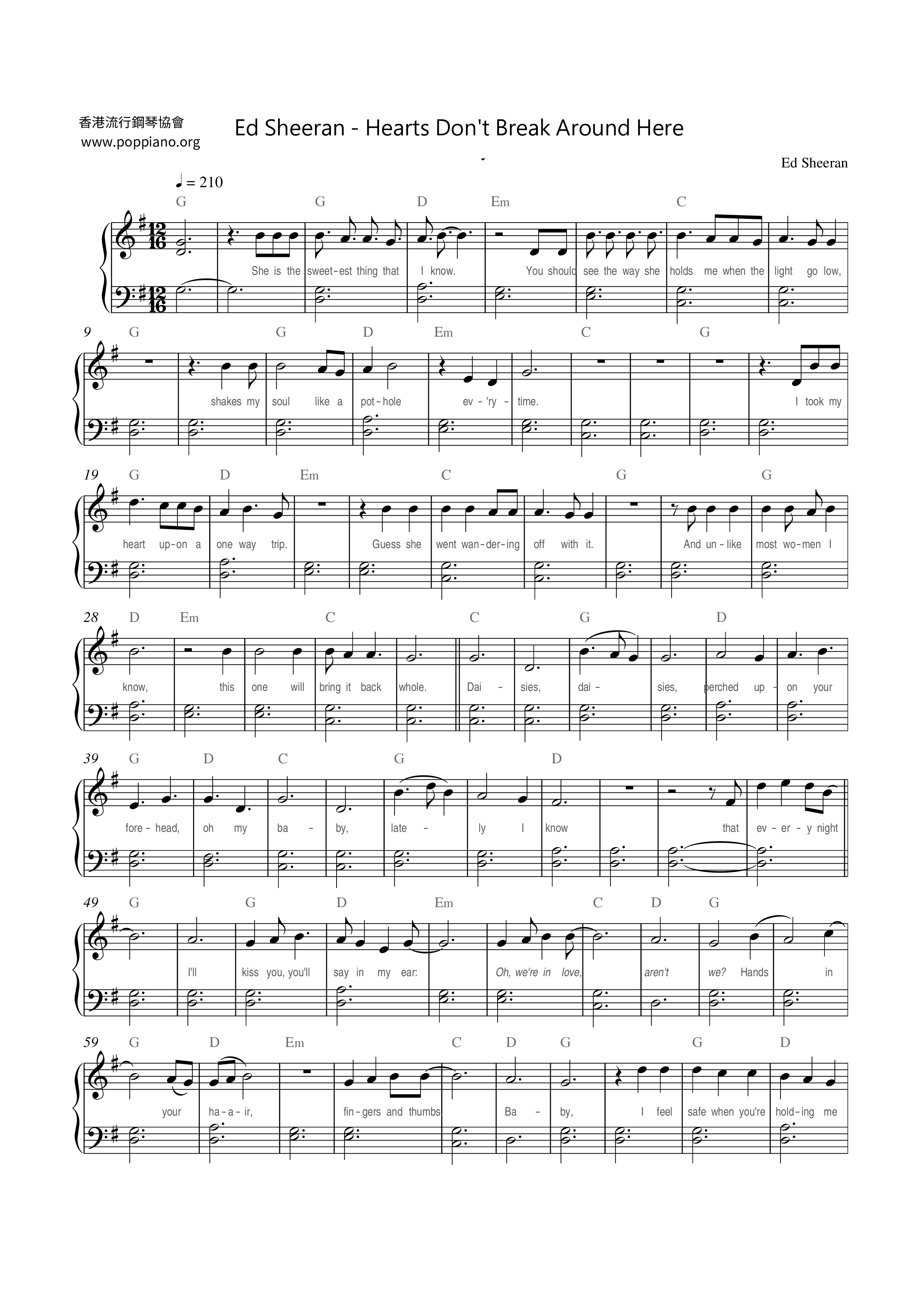 Hearts Don't Break Around Here Score