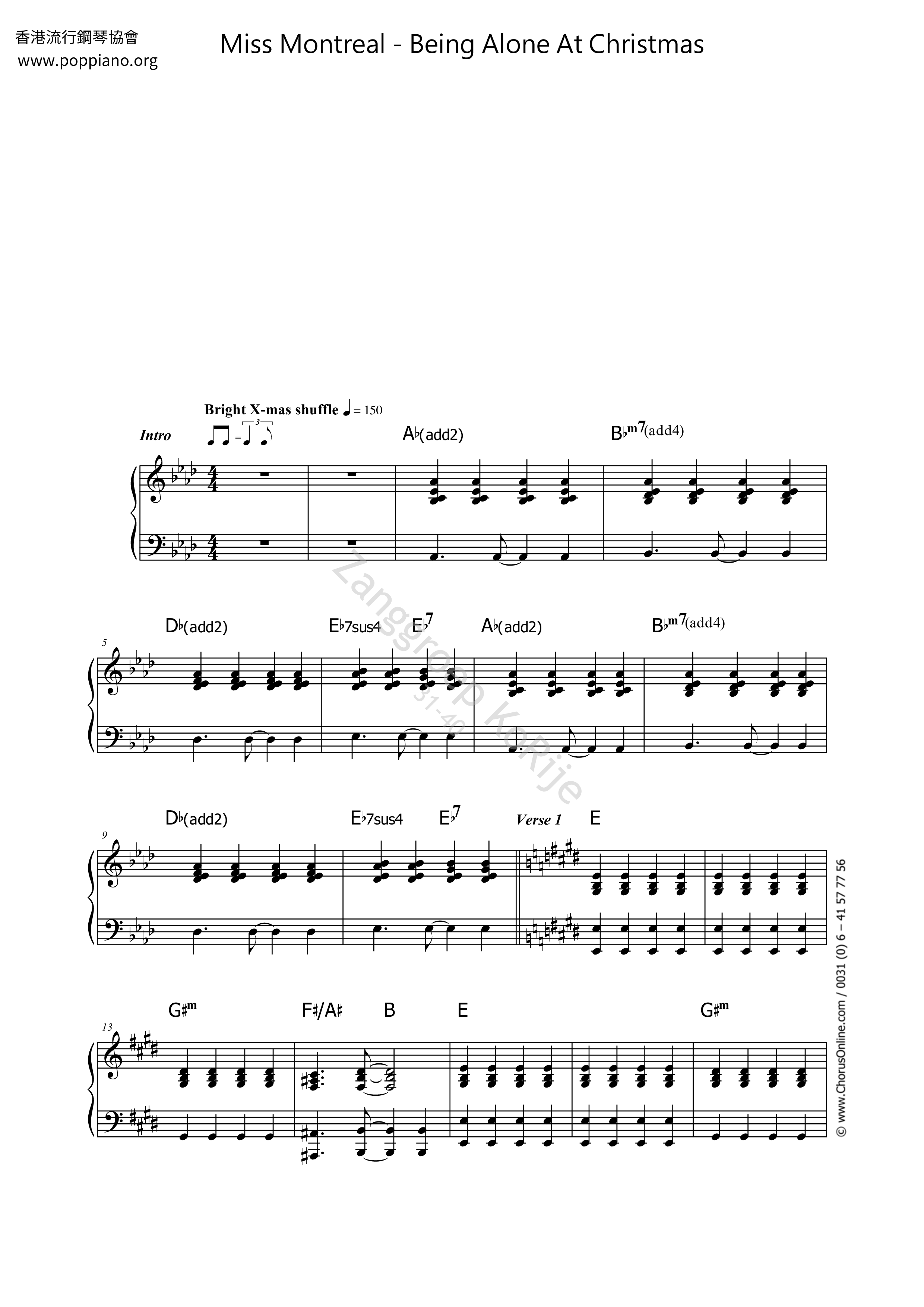 Being Alone At Christmas Score