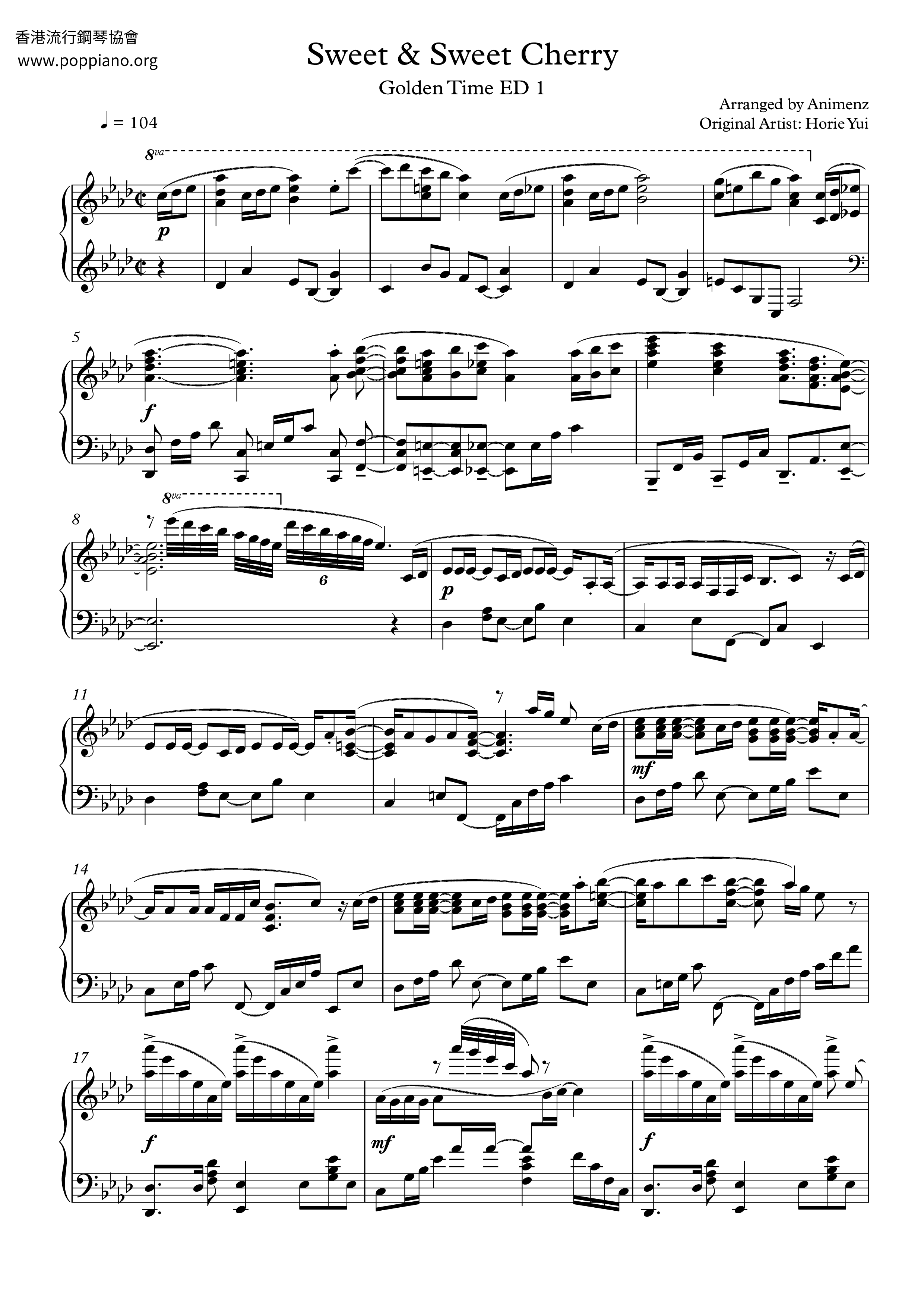 Golden TimeSweet & Sweet Cherry Sheet Music pdf, Free Score Download ★