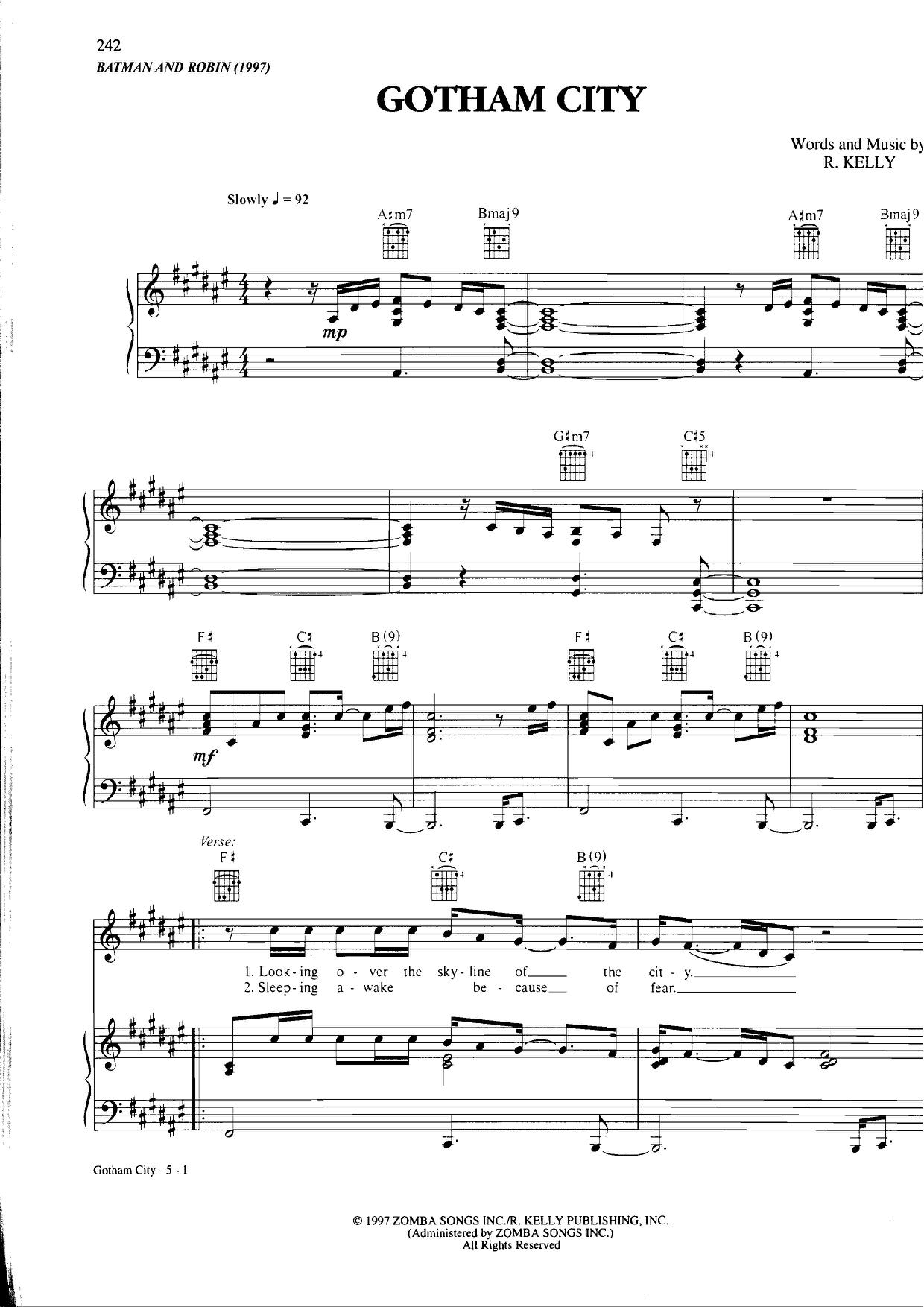 HymnGotham City Sheet Music pdf, Free Score Download ★
