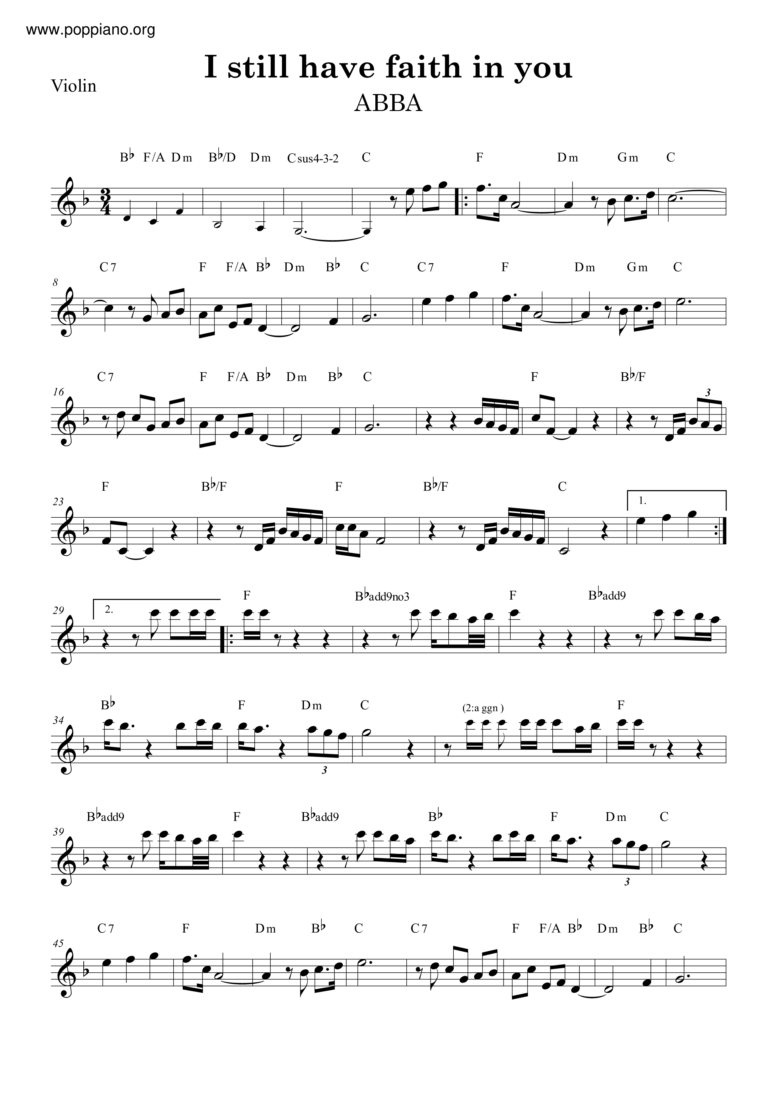 I Still Have Faith In You Score