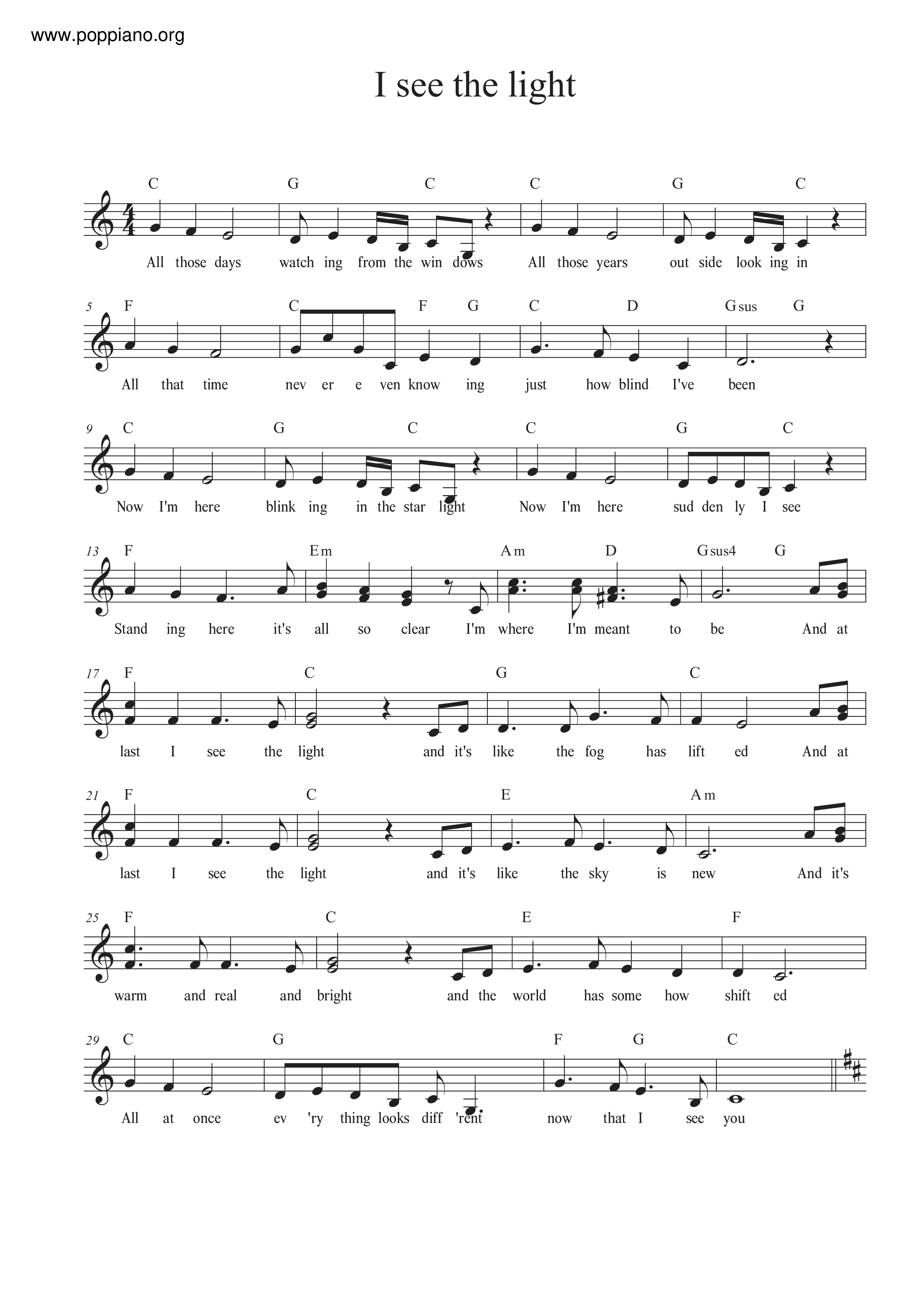 I See the Light - From Tangled Score