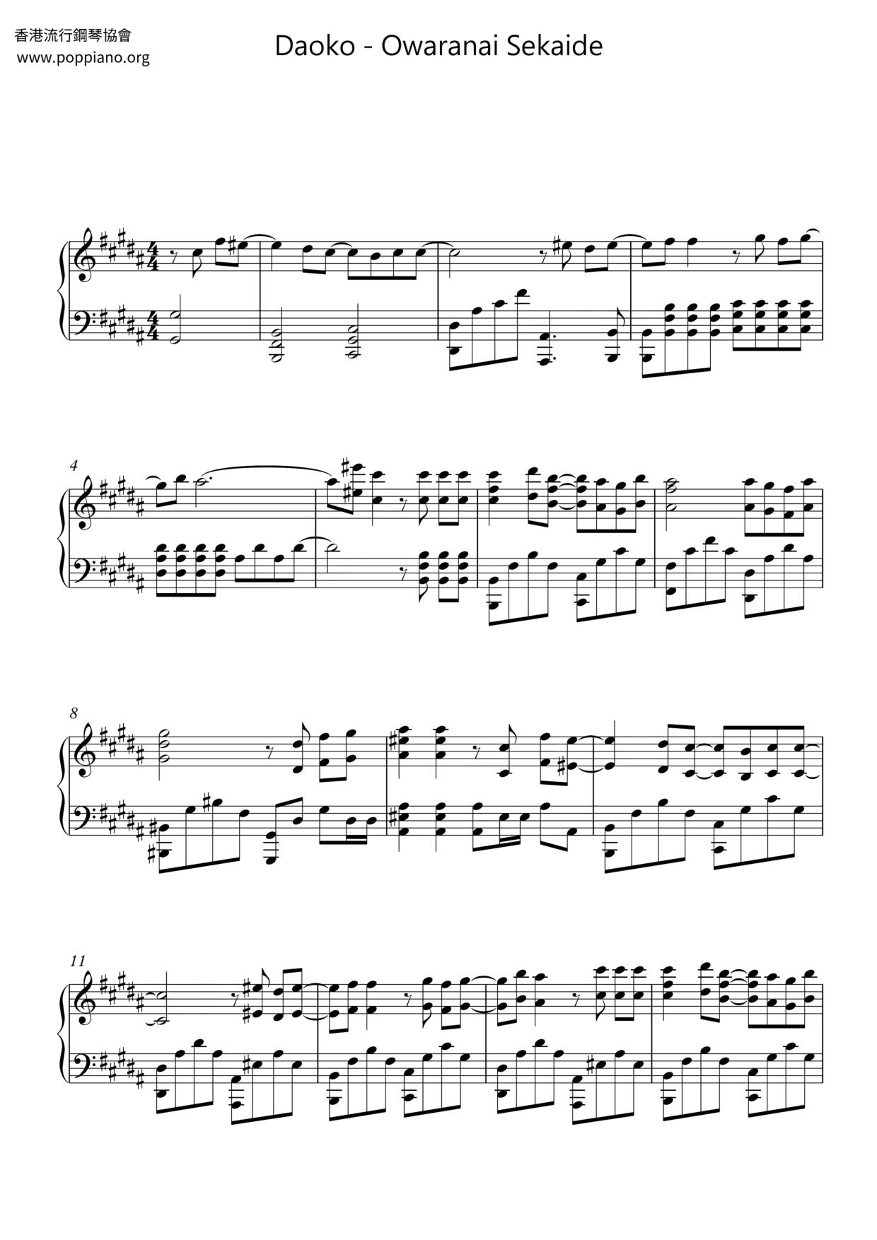 Owaranai Sekaide Score