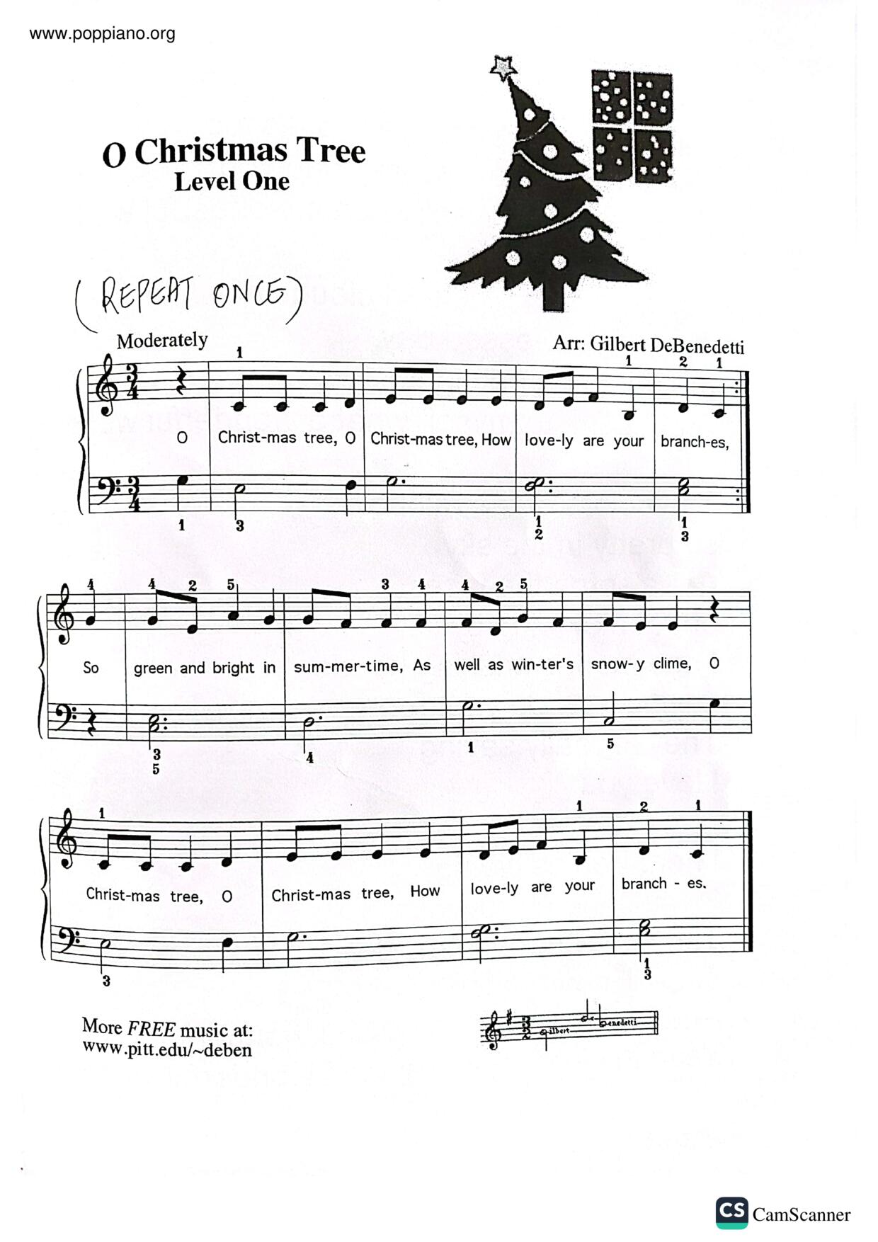 O Christmas Tree Sheet Music Pdf Free Printable