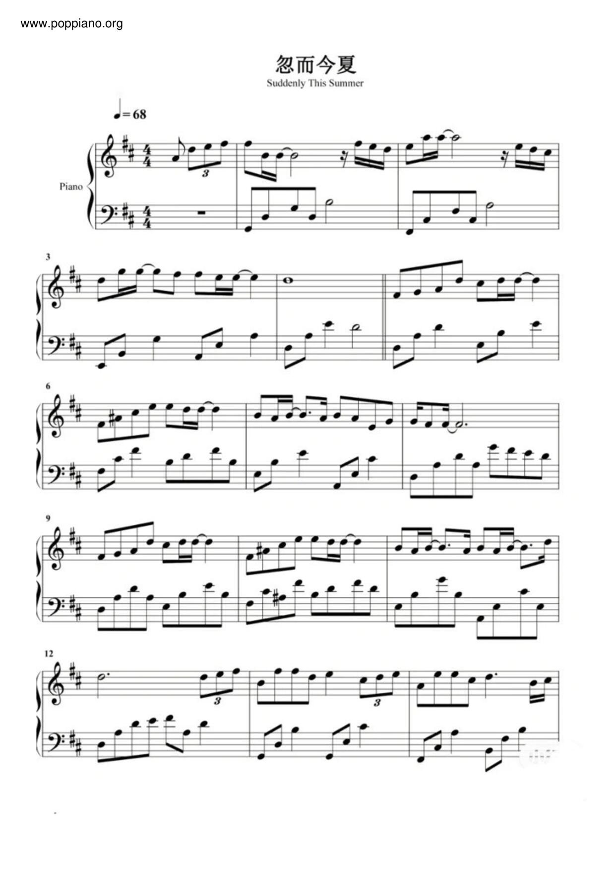 Suddenly This Summer Score