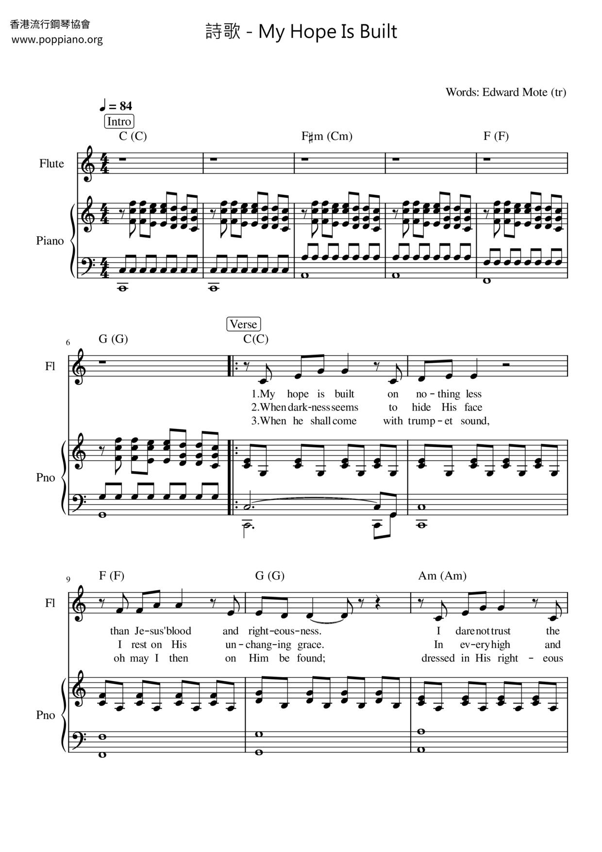 My Hope Is Built Score