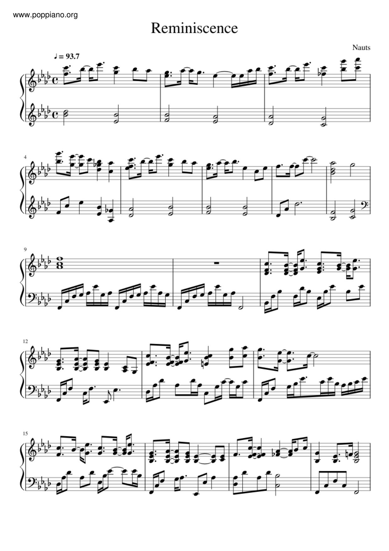 Reminiscence (TalesWeaver OST) Score
