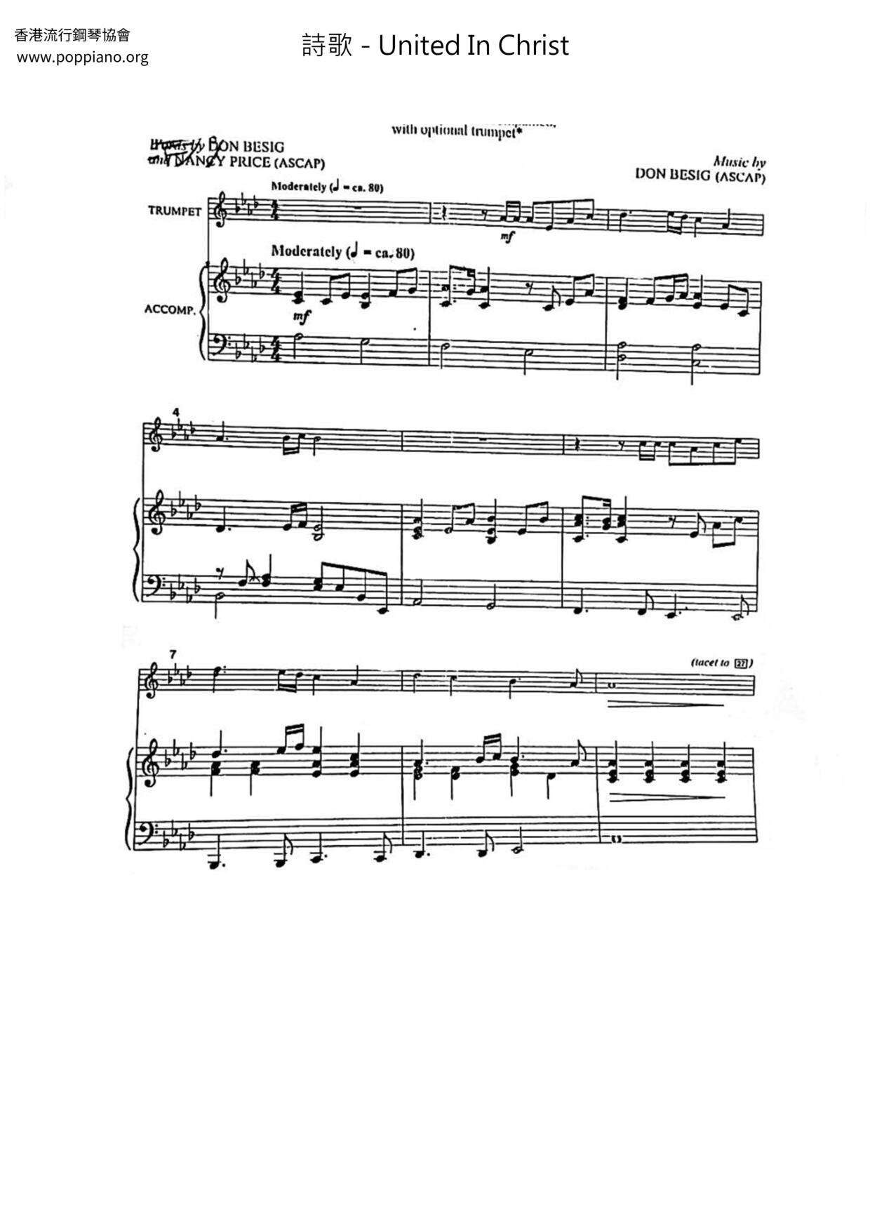 Hymn united in christ sheet music pdf free score download 