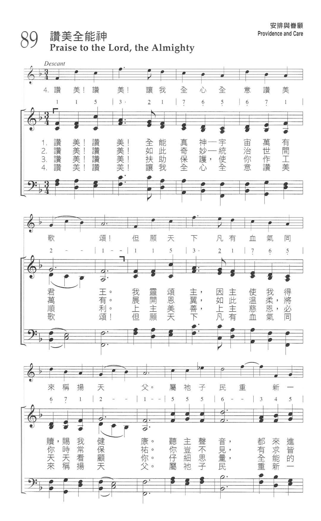 Hymn praise to the lord the almighty sheet music pdf free score