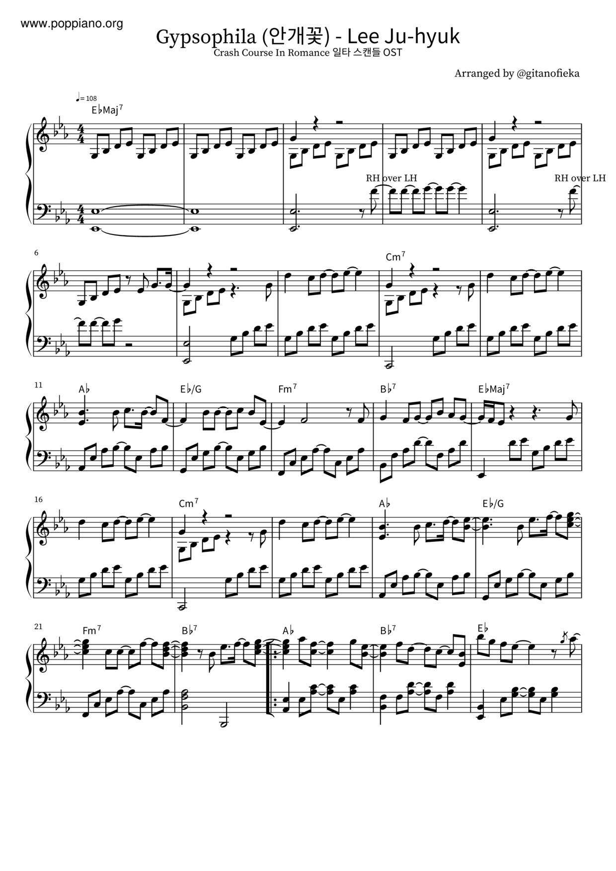 Crash Course In Romance - Gypsophila Score