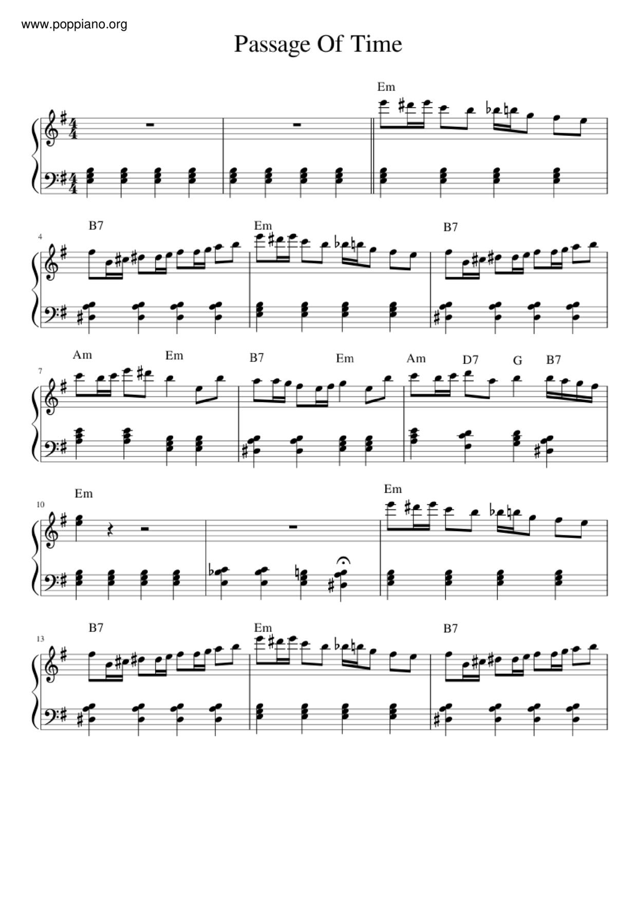 Chocolat - Passage Of Time Score