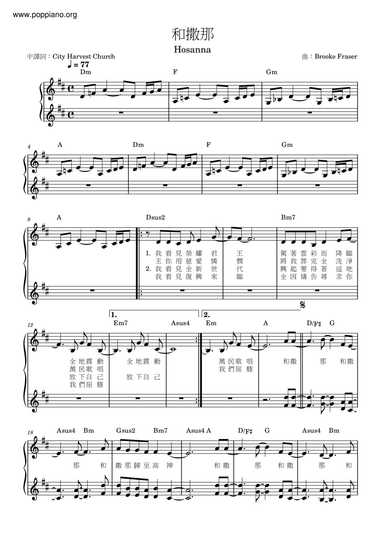 Hosanna Score