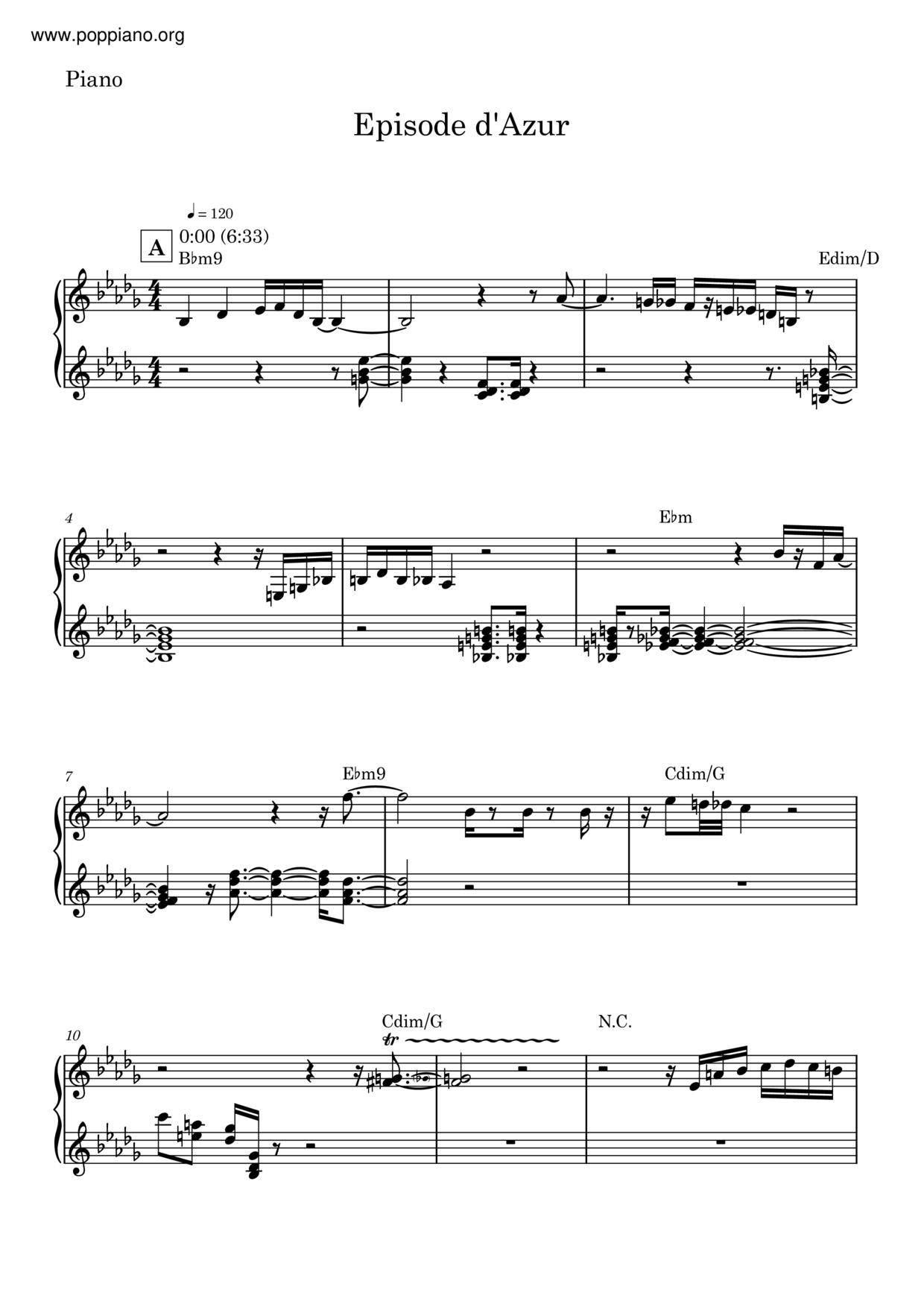 Episode D'azur Score